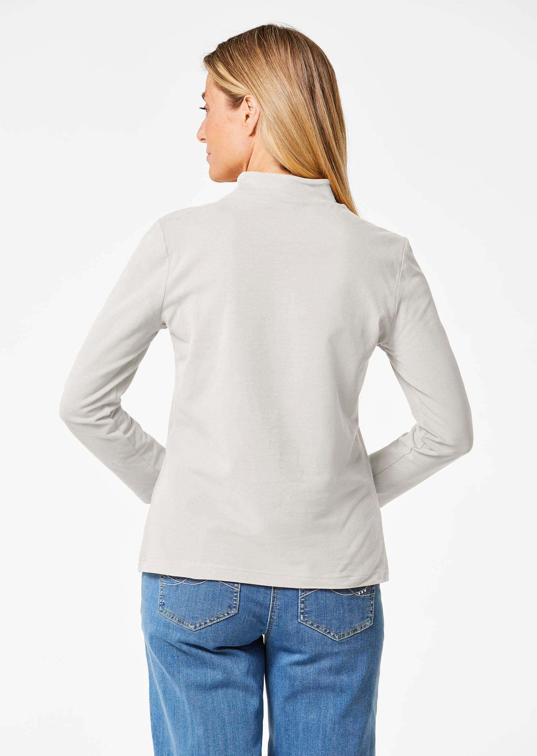 GOLDNER Longpullover »Stehbundshirt Stehkragenshirt mit Langarm«