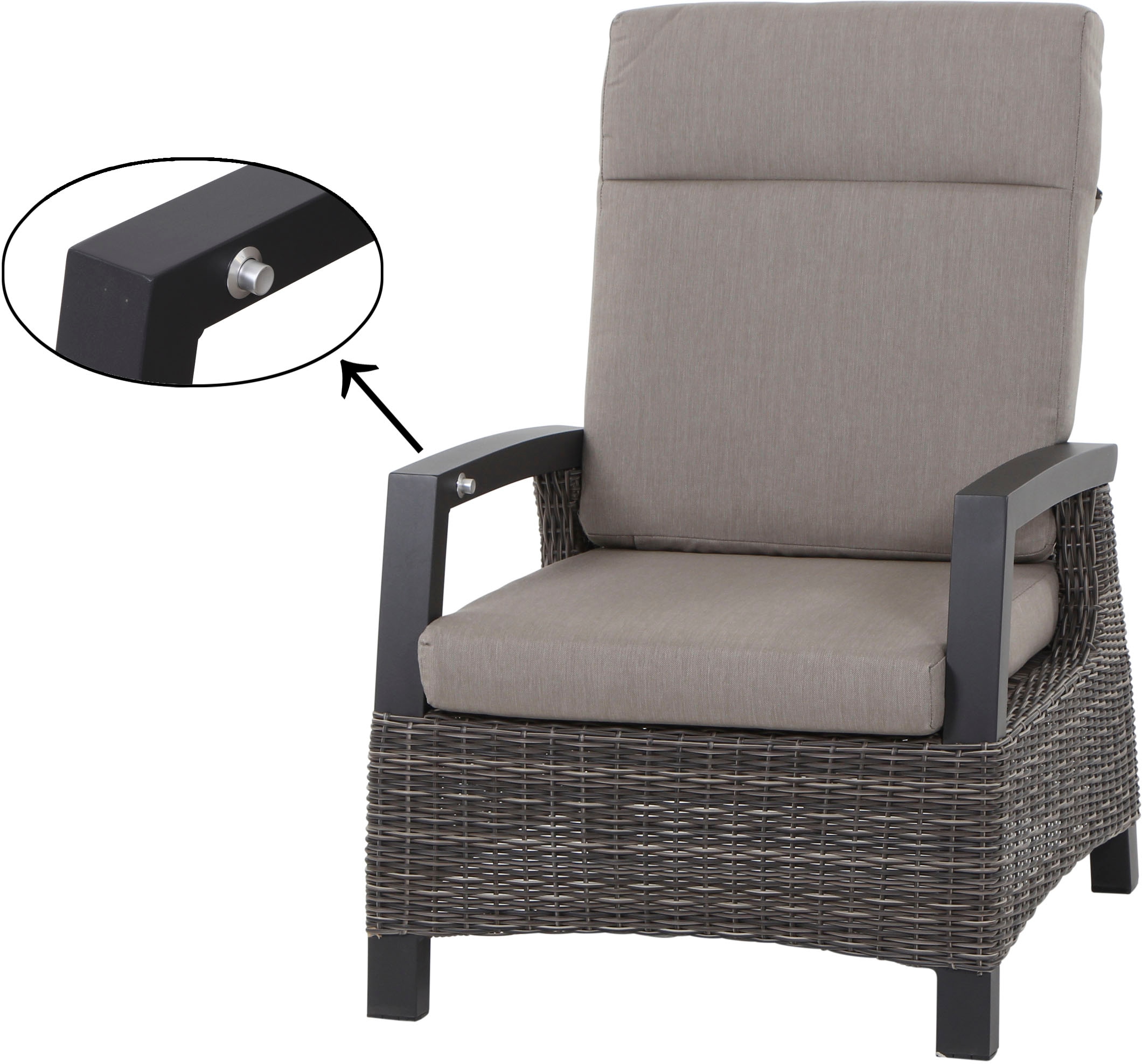 Siena Garden Gartenlounge-Set »Corido« Set, 8 Stk. tlg. bestehend aus 4 Sesseln und 4 Auflagen