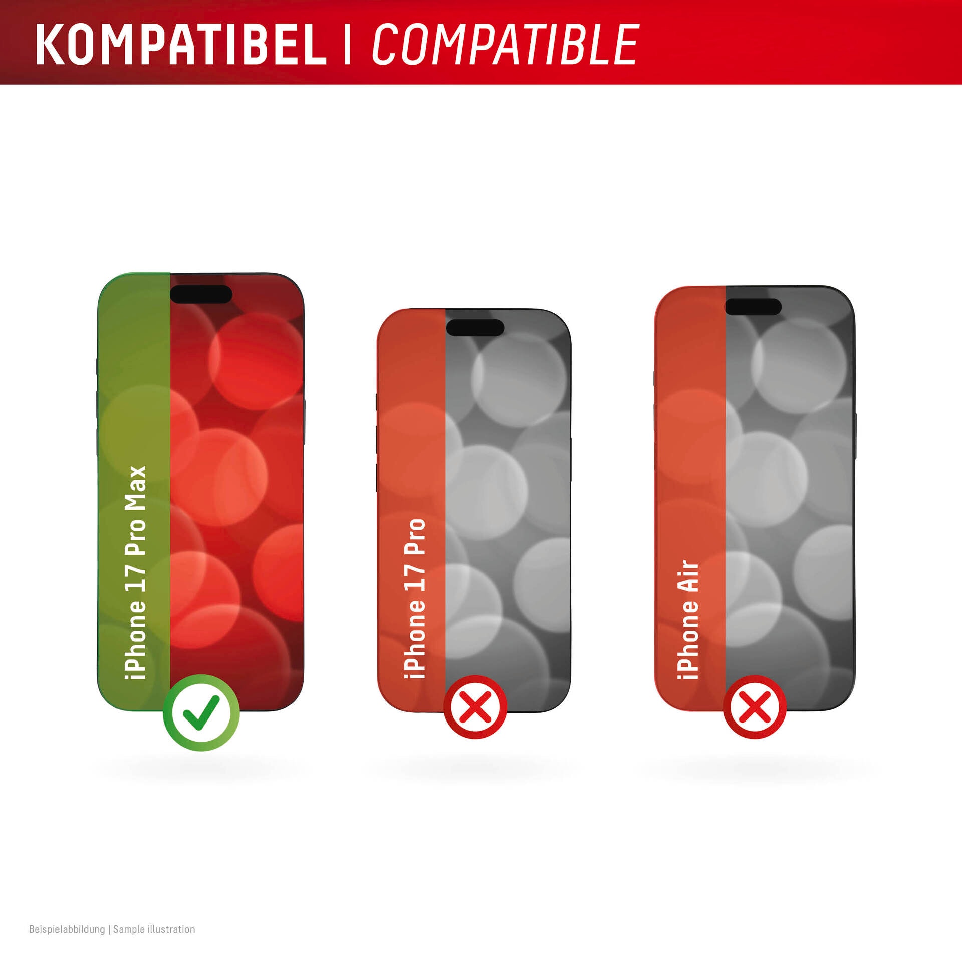 Displex Displayschutzglas »Real Glass Screen Protector«, für Apple iPhone 17 Pro Max, Displayschutzfolie, Schutzfolie, Bildschirmschutz, kratz- & stoßfest