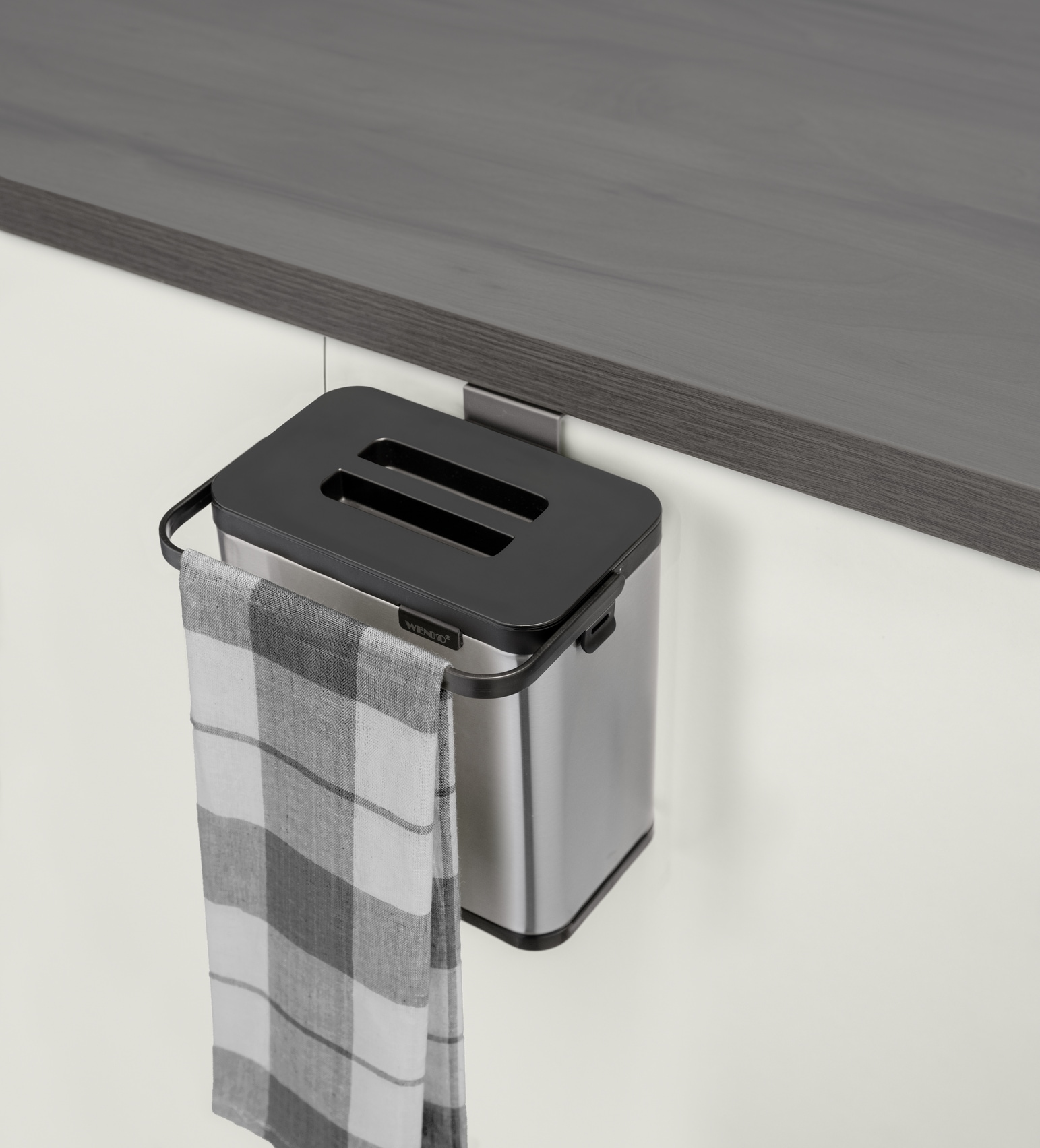 WENKO Mülleimer »Modell Colin« 1 Behälter Abfalleimer mit Griff, Über-Tür-Befestigung ohne Bohren, 3 L