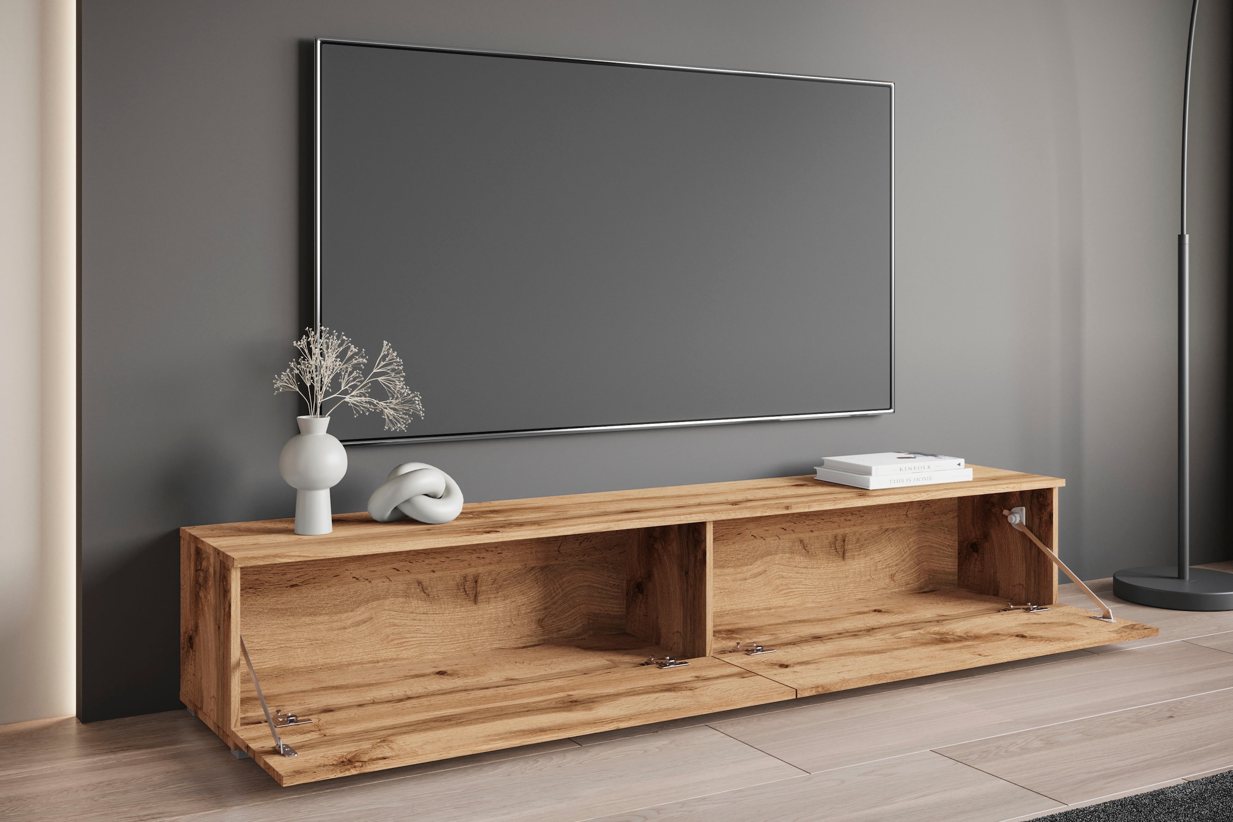 OTTO home Lowboard »Kenia« 1 Stk. tlg. 2 Klappen – flexibel hängend oder stehend montierbar