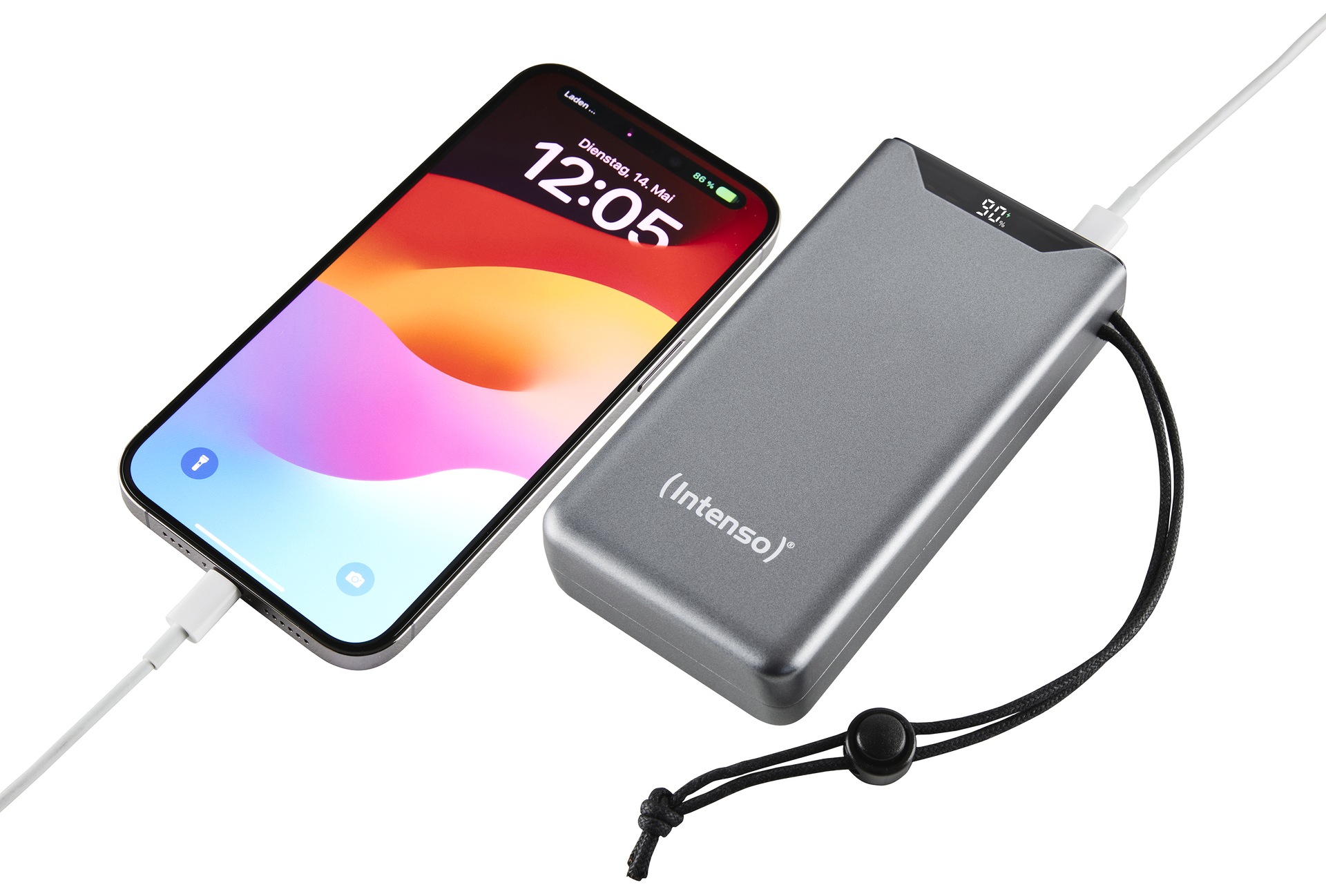 Intenso Powerbank »F20000 20.000 mAh 20 W«, Intenso Power Bank F20000 green, Power Delivery und Qualcomm Quick Charge 3.0, mit USB-C zu USB-C Kabel