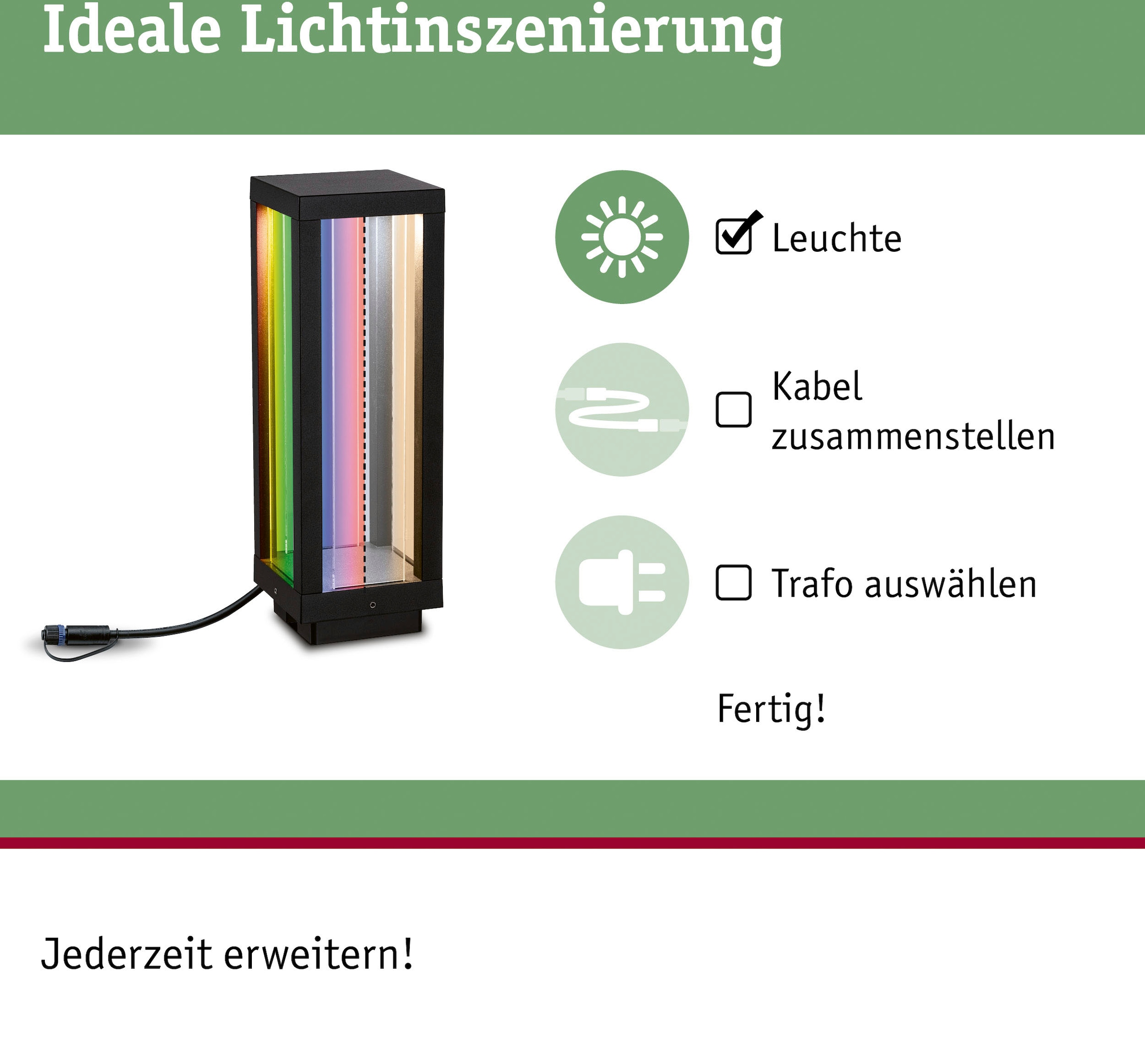 Paulmann LED Gartenleuchte »Outdoor Plug & Shine Classic Lantern 30 ZigBee IP44 RGBW«, 1 flammig, ZigBee IP44 RGBW