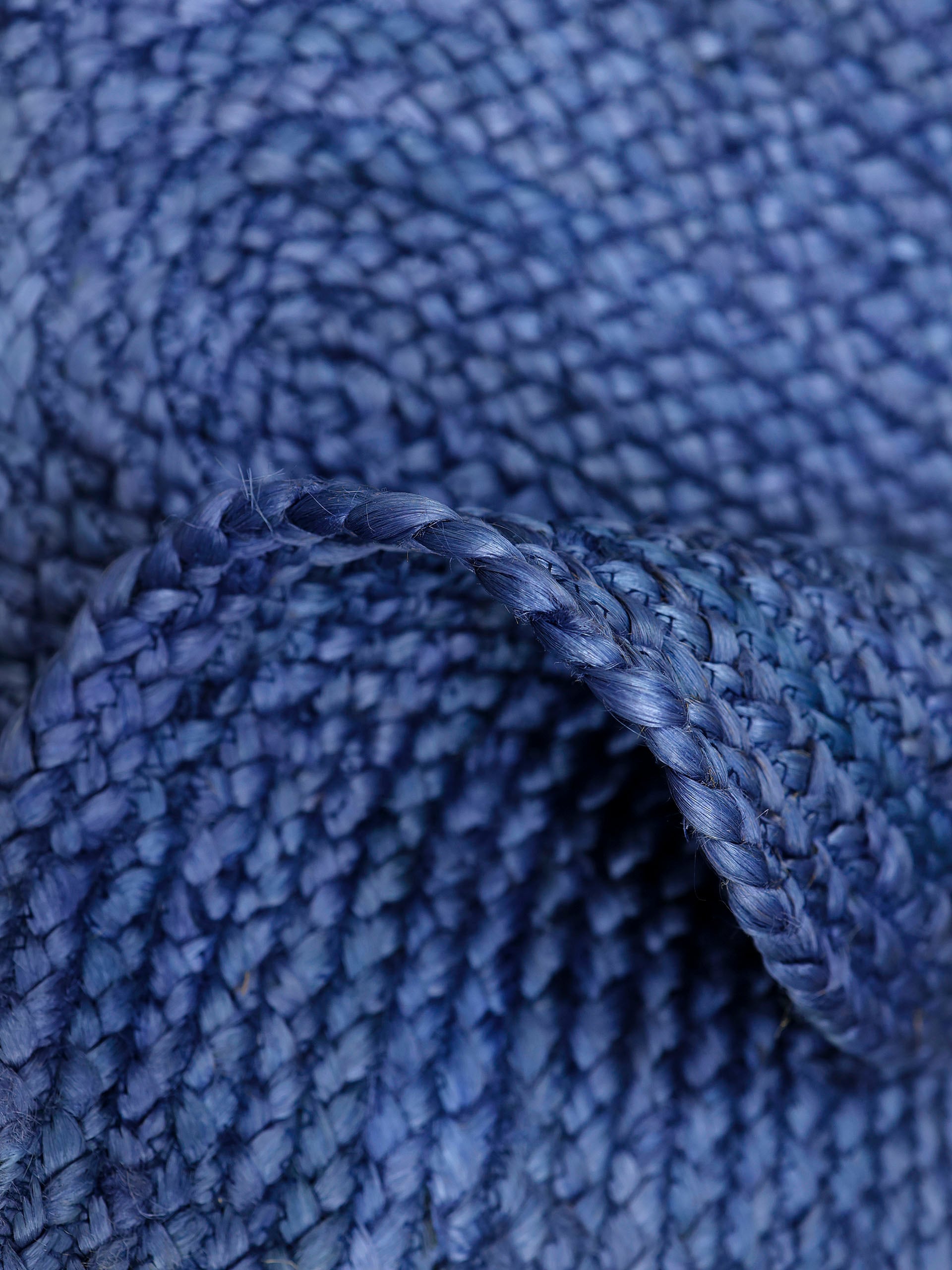 carpetfine Teppich »Alia Juteteppich«, wolkenförmig, 10 mm Höhe, handgewebt aus Jute, Naturteppich, Sonderform blau, Boho Style, uni