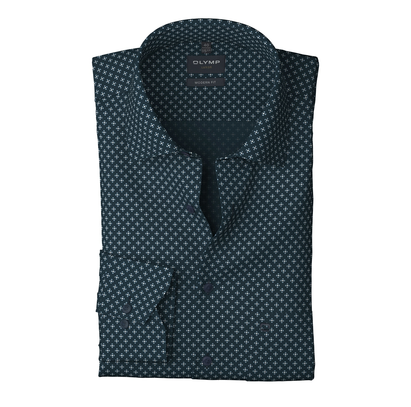 OLYMP Langarmhemd »Luxor modern fit«, modern fit, Businesshemd, gemustert, New-Kentkragen