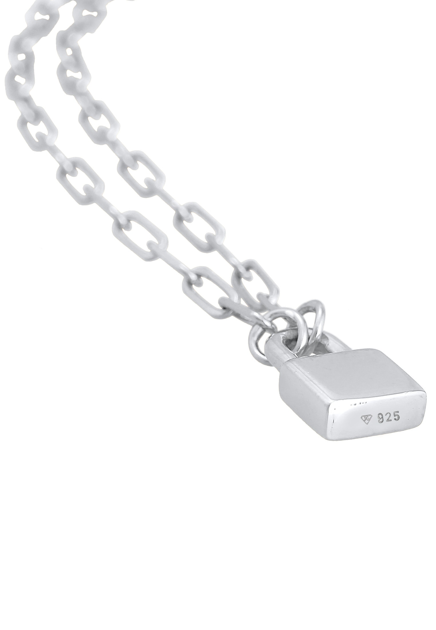 Elli Premium Kette mit Anhänger »Halskette Schloss Liebe Gliederkette Unisex 925er Silber«