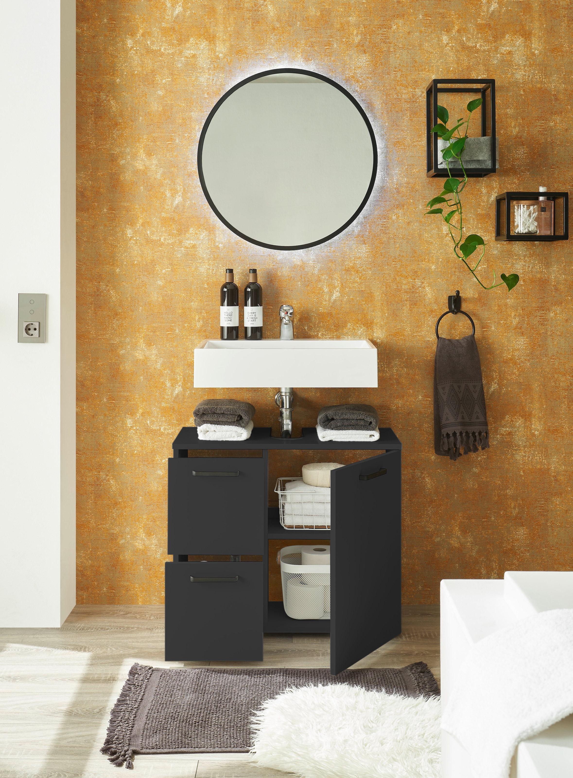 BASIC by Balculina Waschbeckenunterschrank »Vanice, Badezimmerschrank B/H/T 70x60x35cm« 1 Stk. tlg. Breite 70cm, Softclose, FSC-Mix 70%,Made in Europa