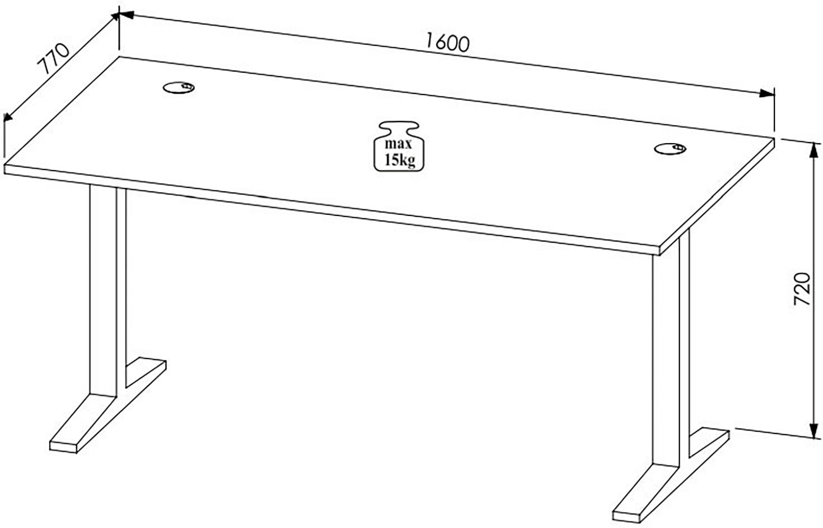 Innostyle Schreibtisch »Memphis Schreibtisch, 160x72x77cm (B/H/T)«, (1 St.), Soft Touch Oberfläche, Füße justierbar, Memory Funktion