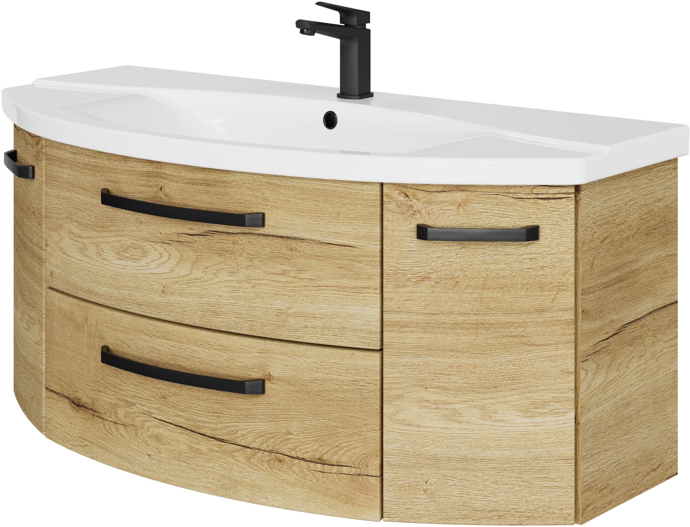 Saphir Badmöbel-Set »Serie 4010 4-teilig Keramik-Waschtisch mit LED-Spiegelschrank«, (Set), Badezimmer Set mit Unterschrank, Midischrank, inkl. Türdämpfer