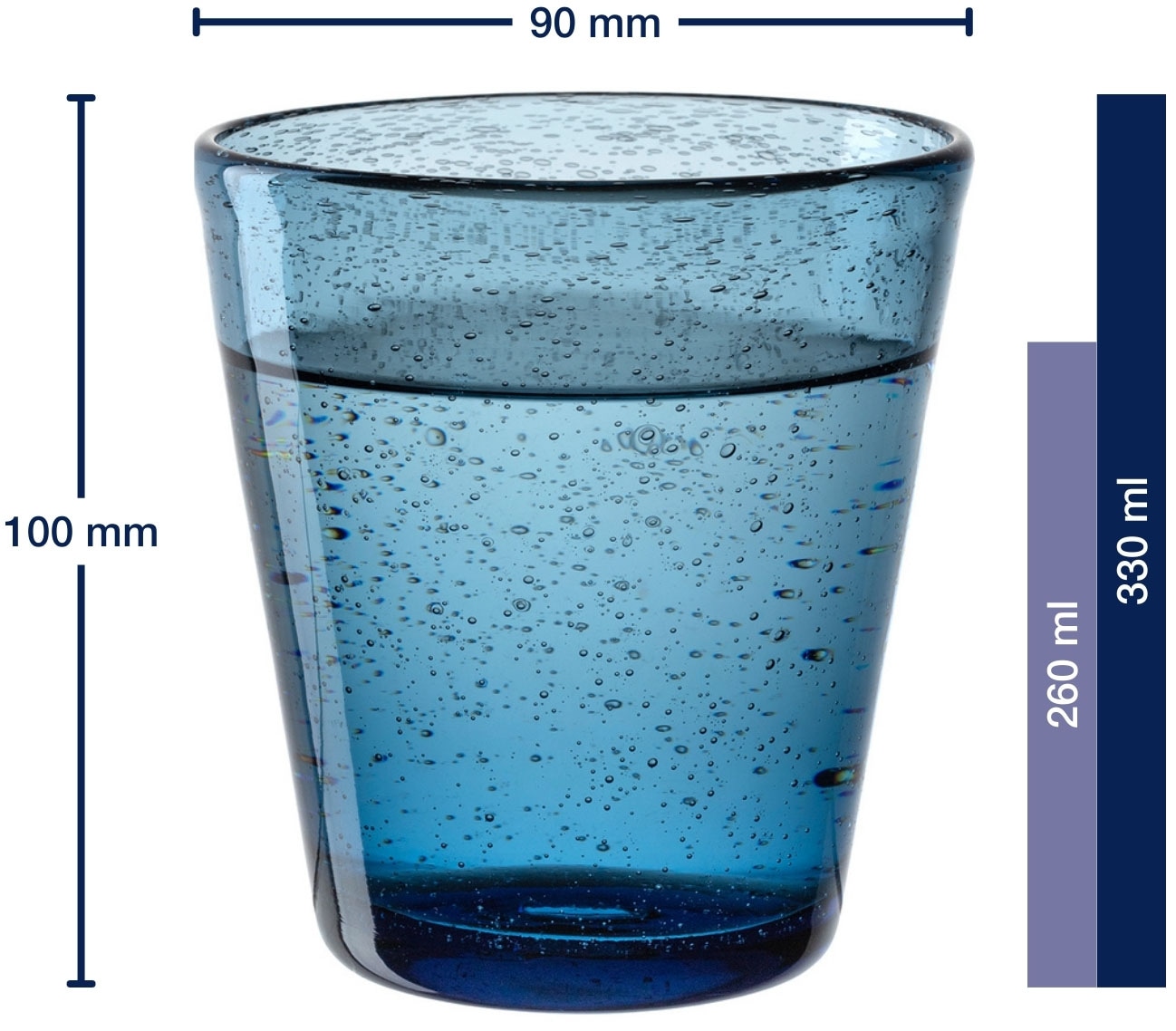 LEONARDO Gläser-Set »Trinkglas BURANO, 330 ml, 4er-Set« aus mundgeblasenem Schaumglas