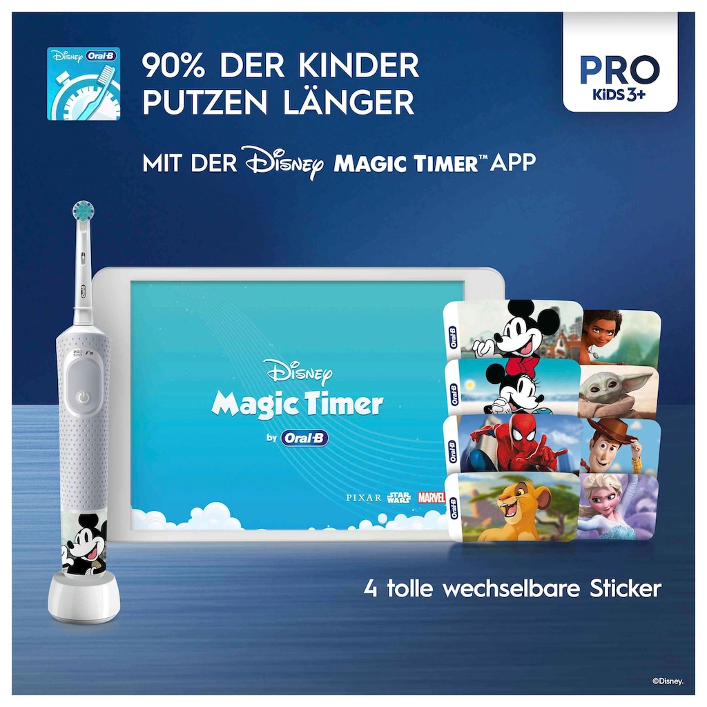 Oral-B Elektrische Zahnbürste »Pro Kids Disney 100«, 1 St. Aufsteckbürsten