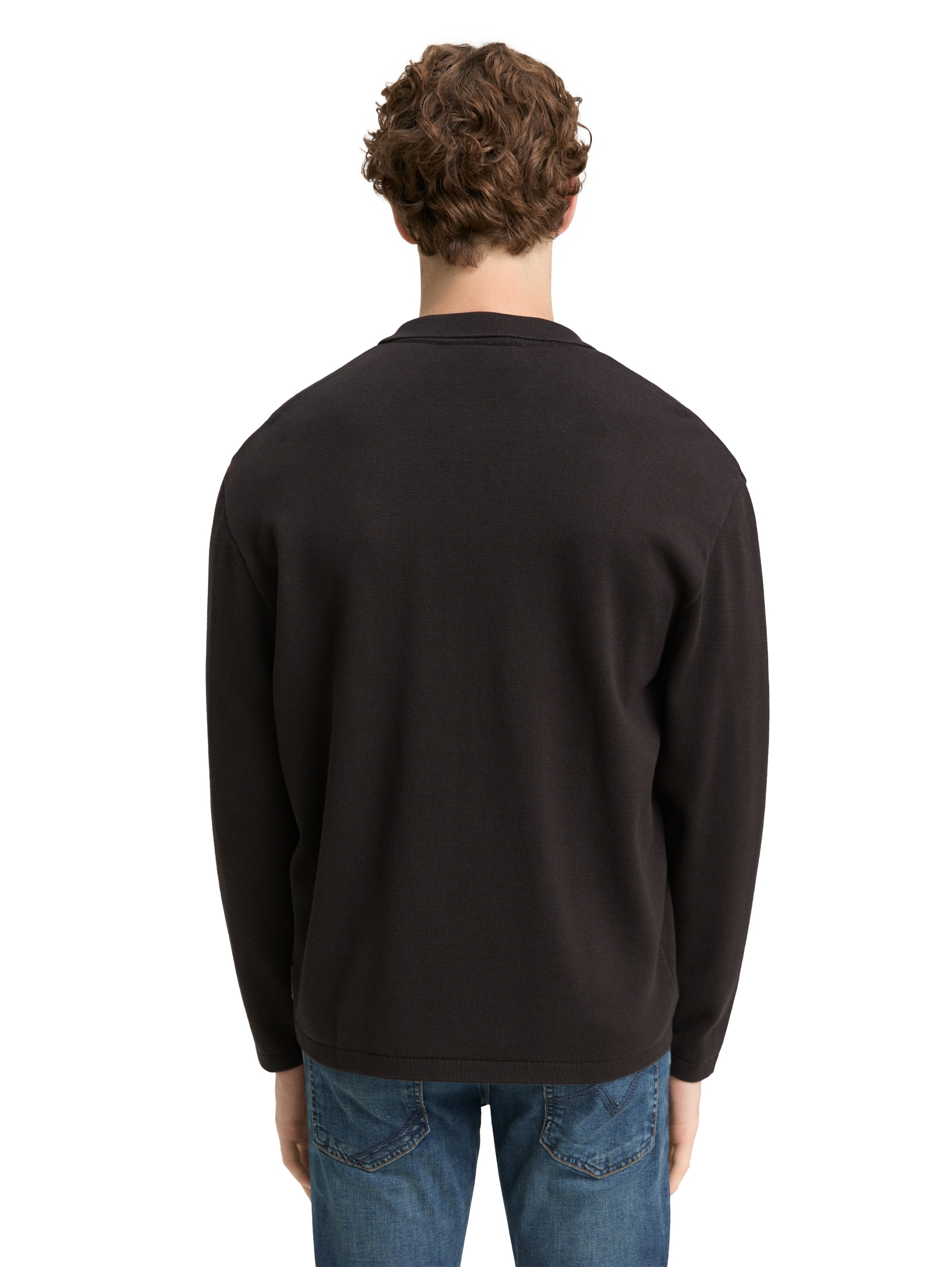 TOM TAILOR Denim Strickpullover, mit Reißverschluss