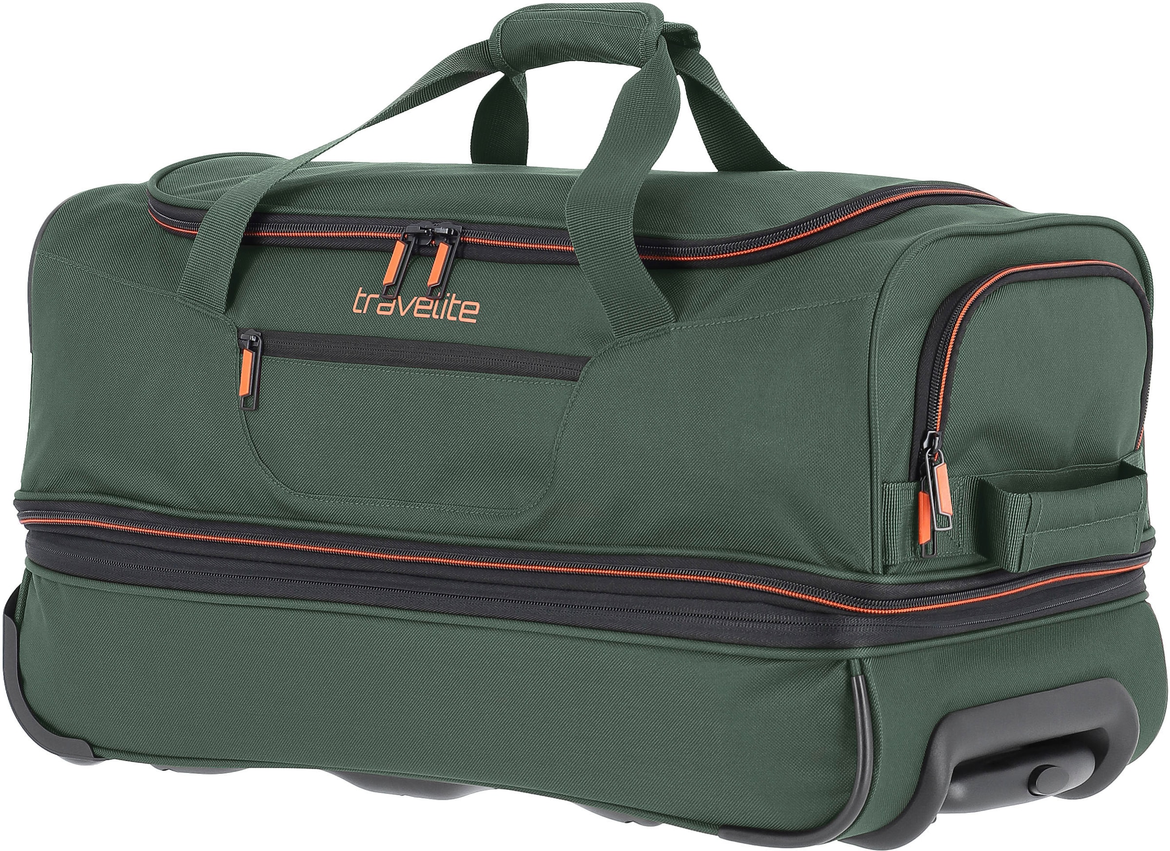 travelite Reisetasche »BASICS, 55 cm«, Duffle Bag Sporttasche mit Trolleyfunktion und Volumenerweiterung