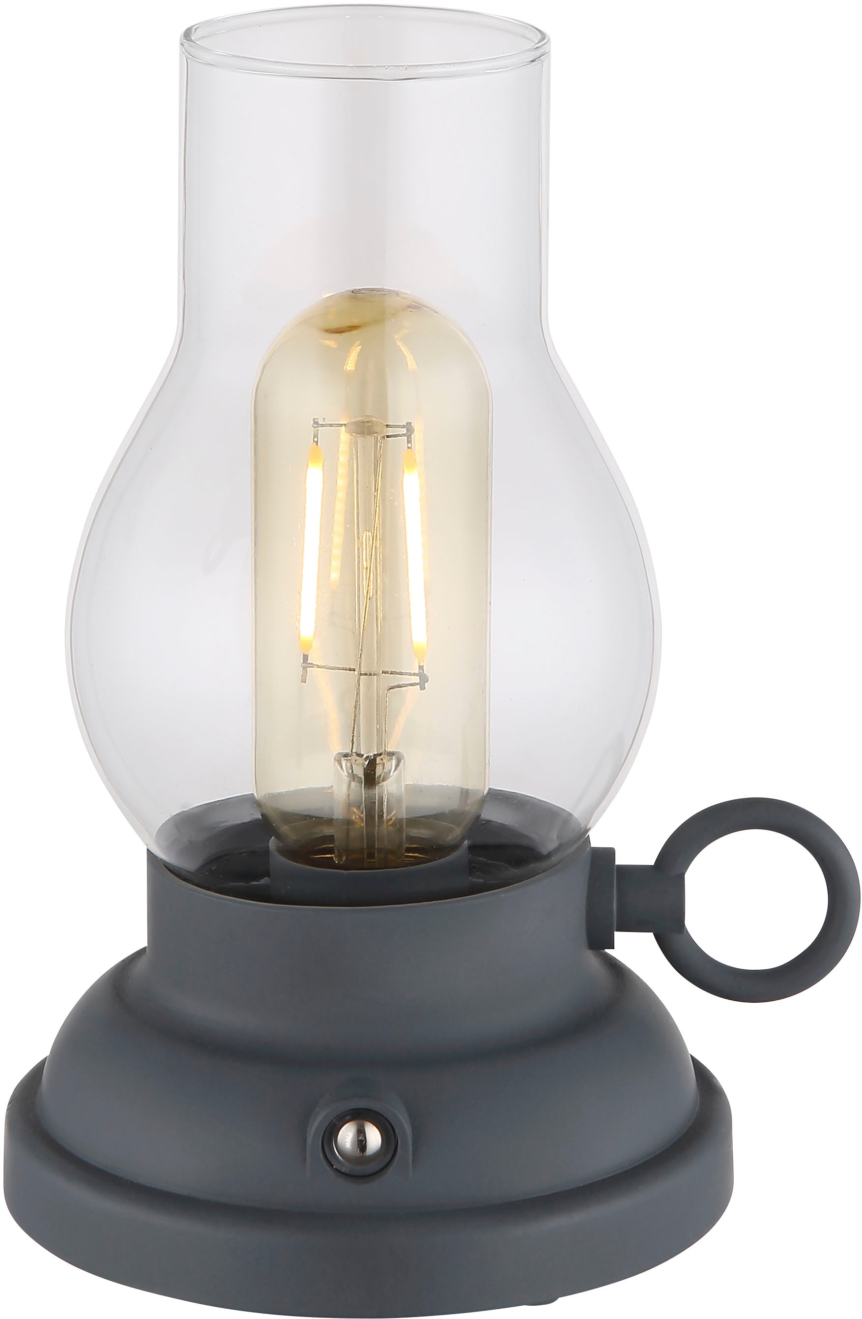 GLOBO LIGHTING LED Tischleuchte »PETRO« LED-Modul 1 Stk. Warmweiß Akkutischleuchte, mobile Leuchte, Petroleumlampen-Design