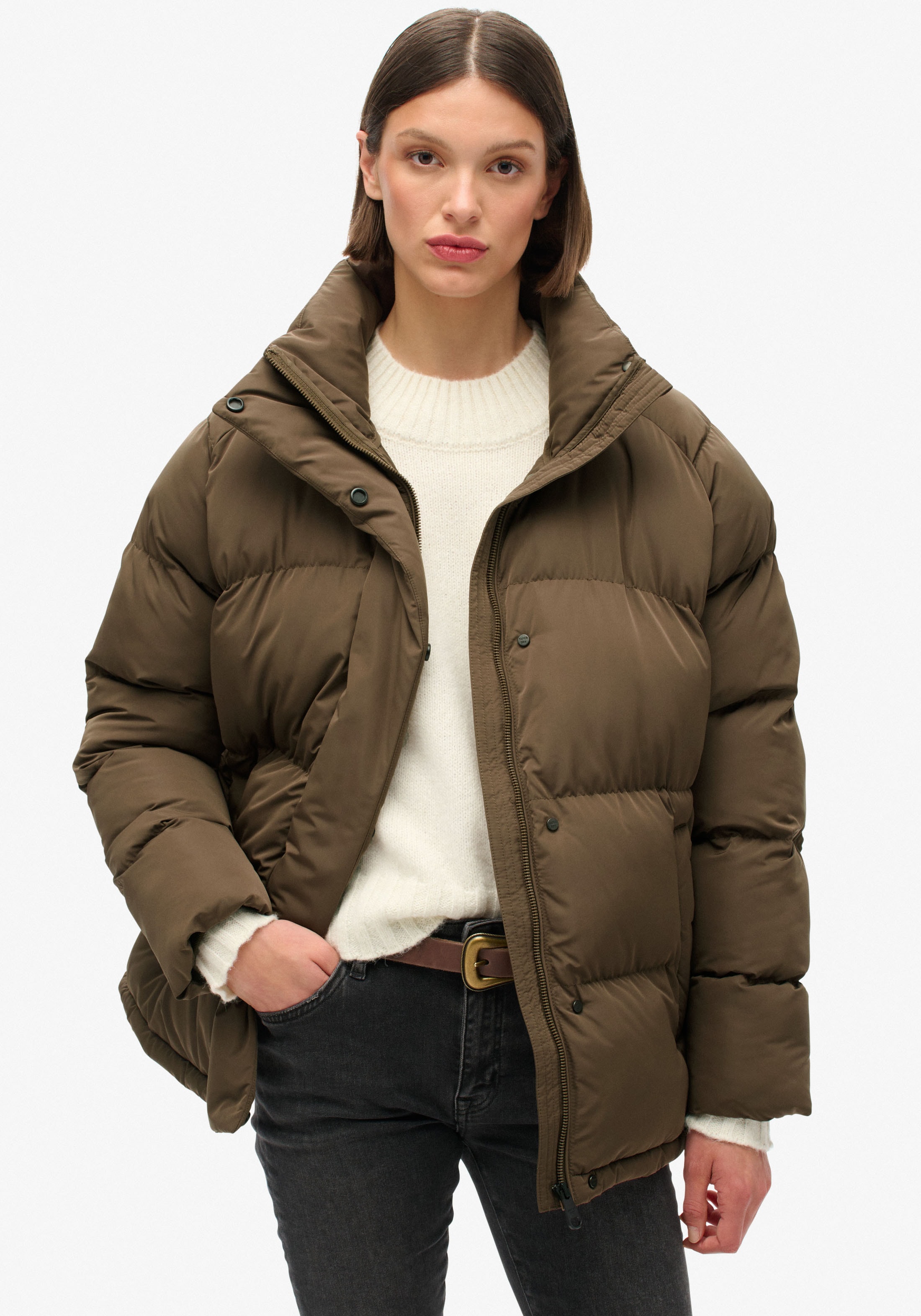 Steppjacke »MID LENGTH PUFFER JACKET«, mit Kapuze