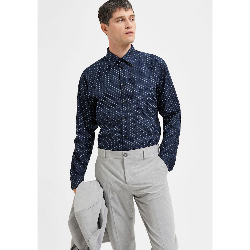 SELECTED HOMME Langarmhemd »SLHSLIMSOHO-ETHAN AOP SHIRT LS NOOS«
