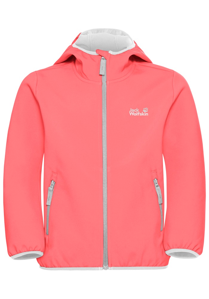 Jack Wolfskin Softshelljacke »FOURWINDS JACKET KIDS« mit Kapuze Winddicht, wasserabweisend, atmungsaktiv, Übergangsjacke für Kinder