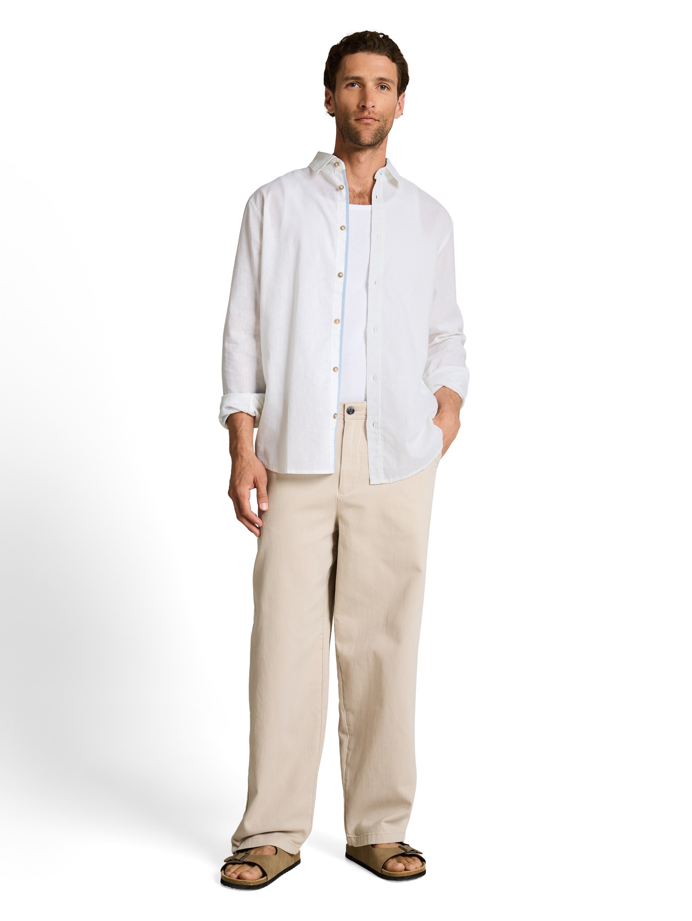 TOM TAILOR Langarmhemd mit Leinen