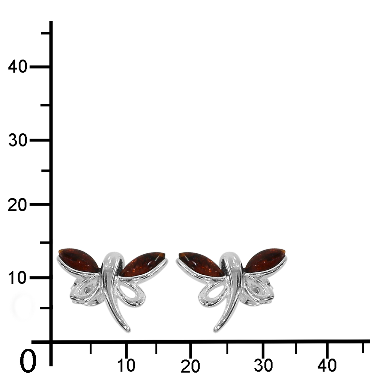 OSTSEE-SCHMUCK Paar Ohrstecker »- Schmetterling - Silber 925/000 - Bernstein«