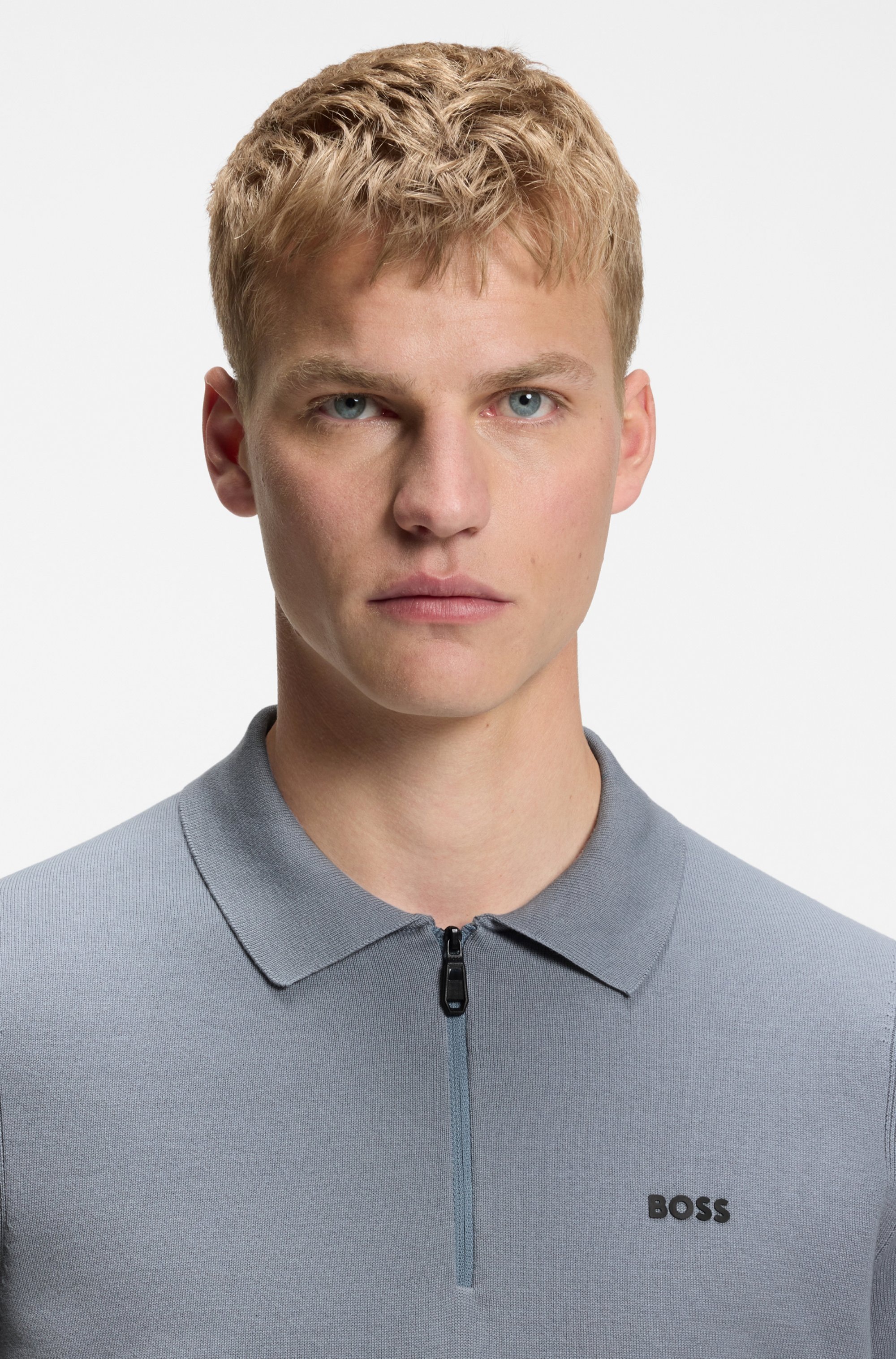 BOSS GREEN Kurzarmpullover »K Ever-X PS« mit Perforierungen zur Belüftung