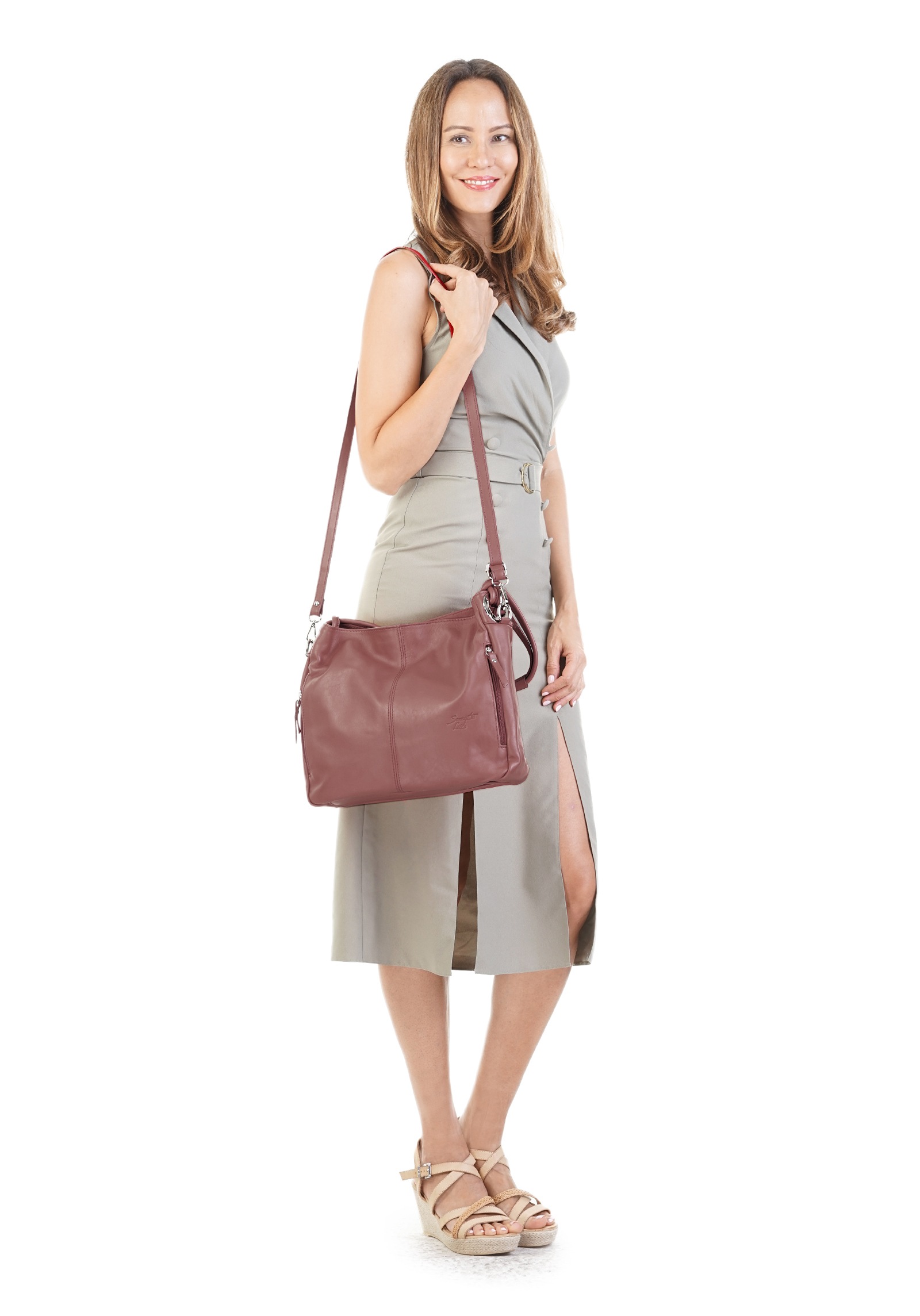 Samantha Look Shopper, echt Leder, Made in Italy