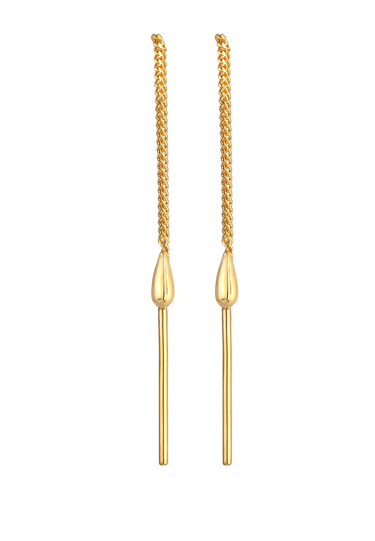 Elli Premium Paar Ohrstecker »Ohrringe Tropfen Basic Durchzieher 375 Gelbgold«