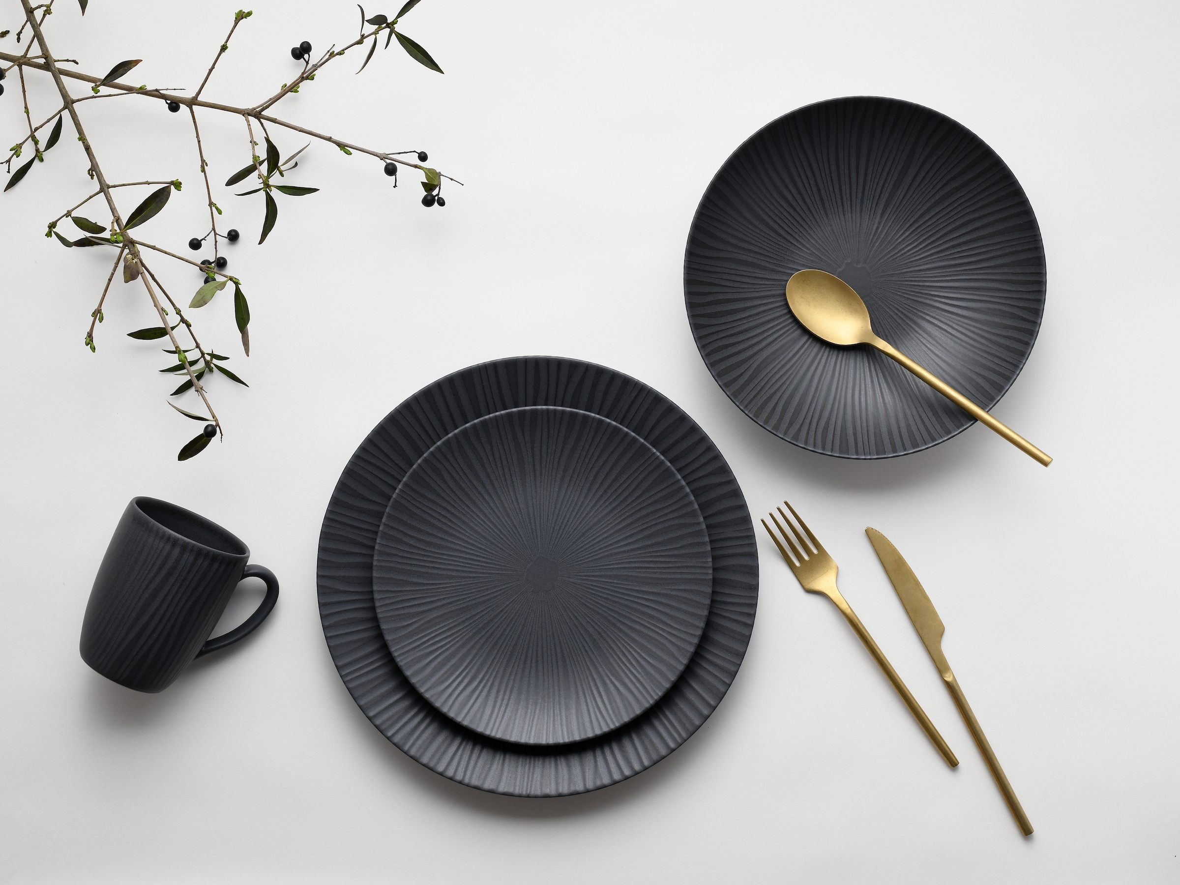 CreaTable Kombiservice »Vesuvio, Service 24-tlg.« Eleganz, Vulkanoptik