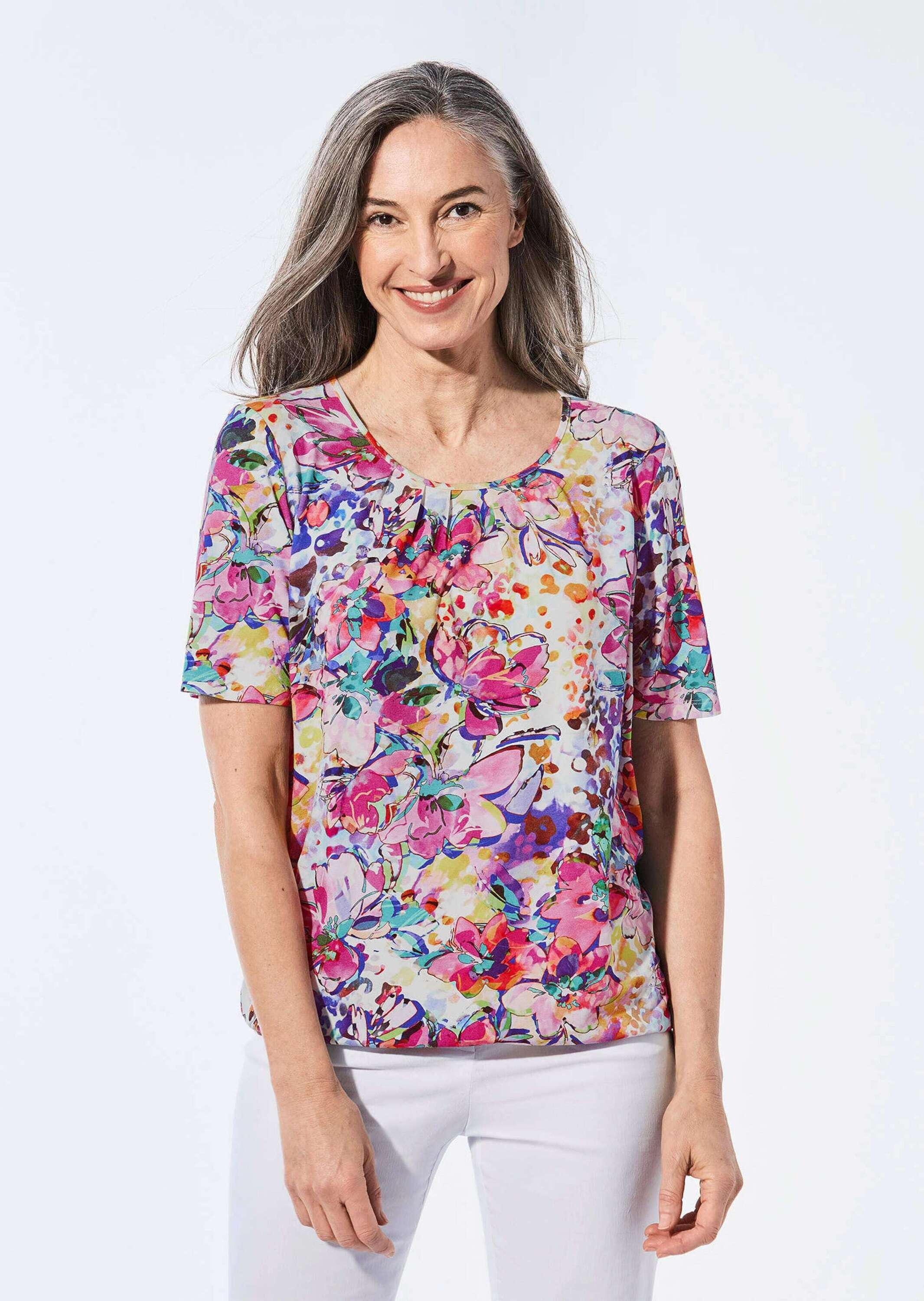 GOLDNER Print-Shirt »Druckshirt mit raffinierten Details« keine/nicht relevant