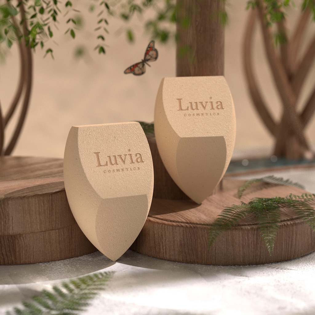 Luvia Cosmetics Make-up Schwamm »Tea Make-up Sponge Set«, (Packung, 2 tlg., hautfreundlicher Make-up Schwamm mit wertvollen Tee-Bestandteilen), Feinporig für natürliches Hautbild, geringer Verbrauch mit Tee-Extrakt