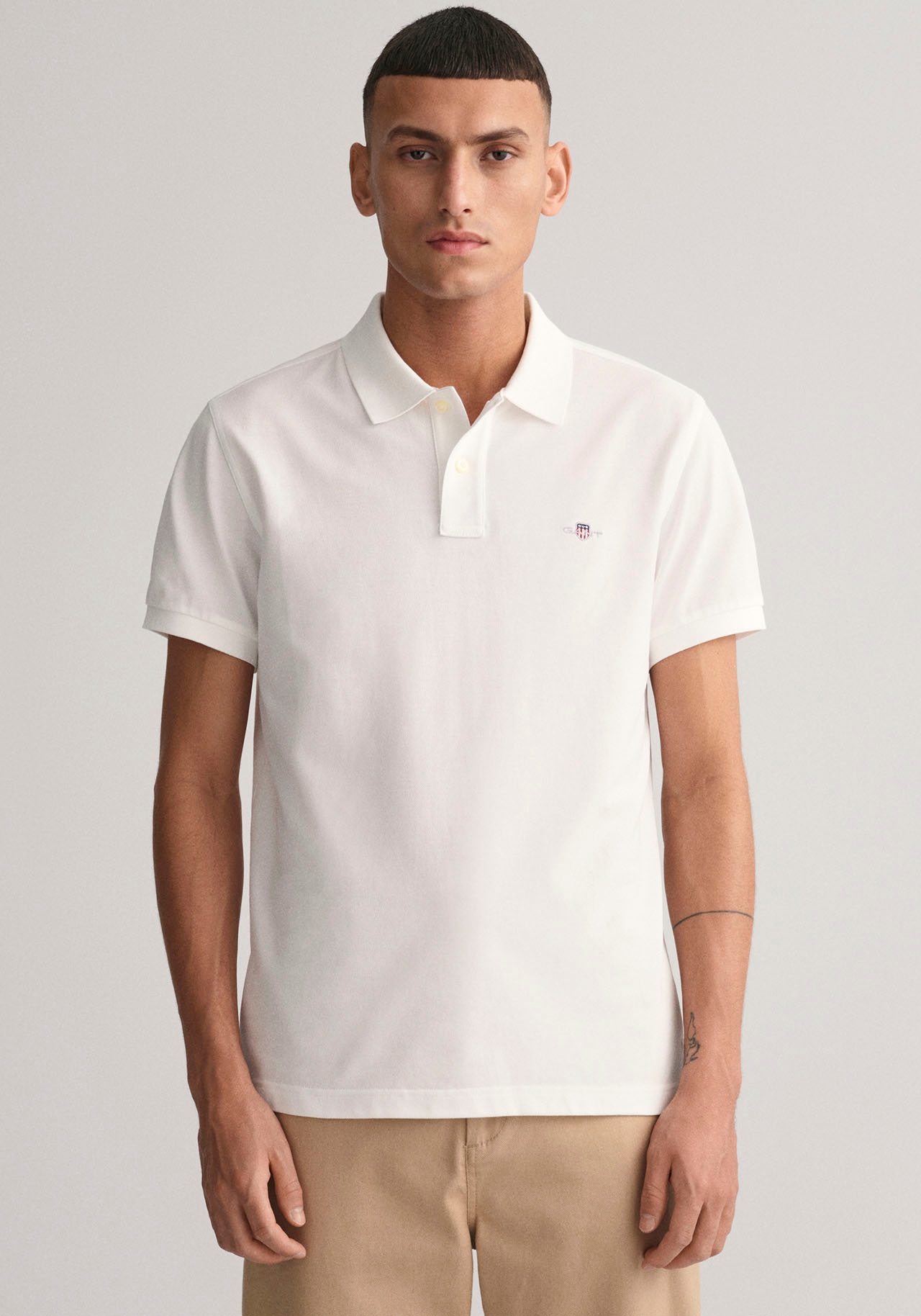 Poloshirt »SLIM ORIGINAL PIQUE SS RUGGER«, mit Logostickerei auf der Brust