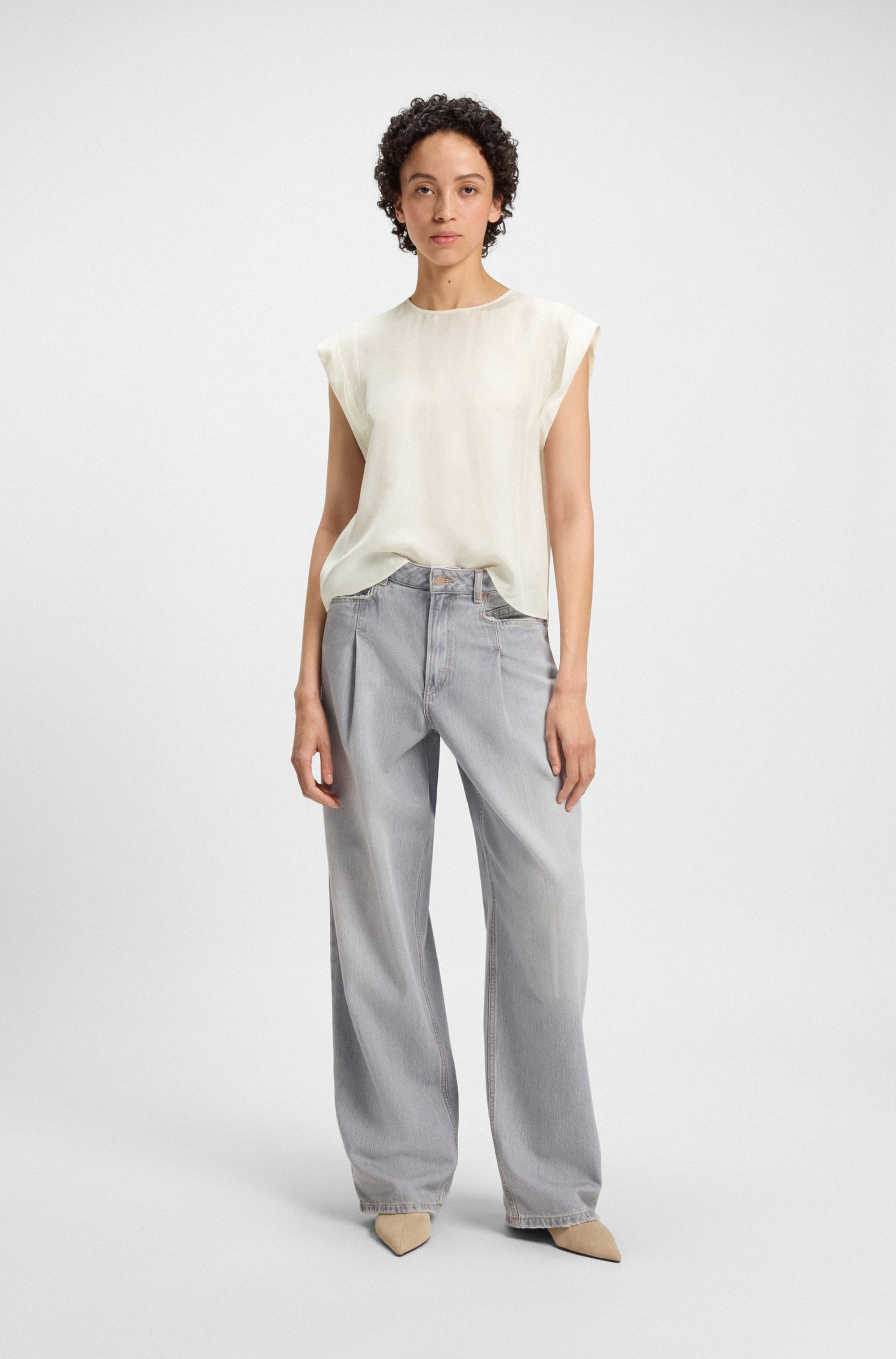 BOSS ORANGE Shirtbluse »Irnette Premium Damenmode« mit Ärmelaufschlag