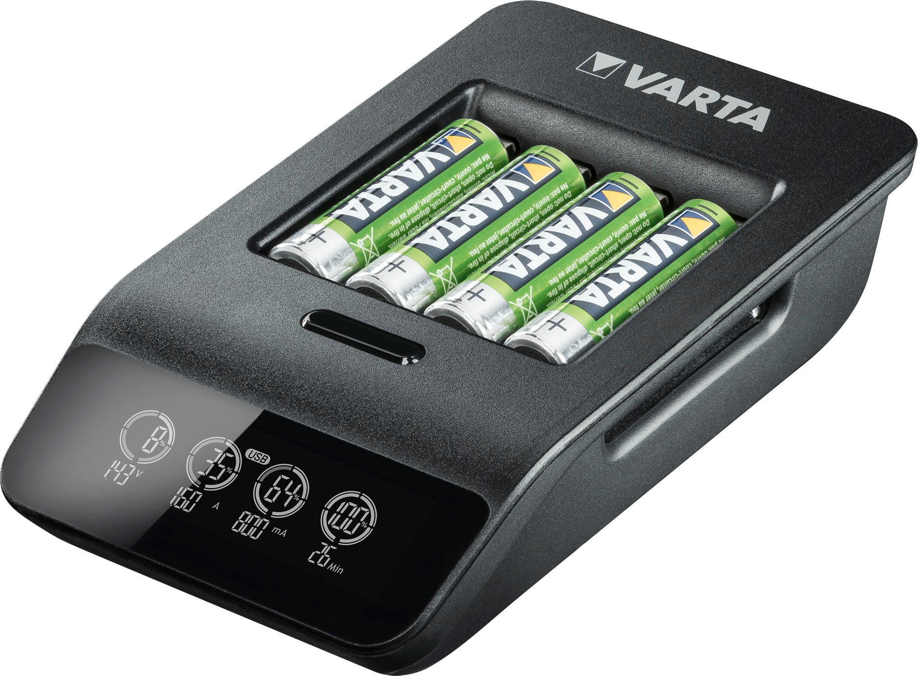 VARTA Powerstation »VARTA LCD Smart Charger+ für 4 AA/AAA-Akkus und USB-Geräte«, Micro