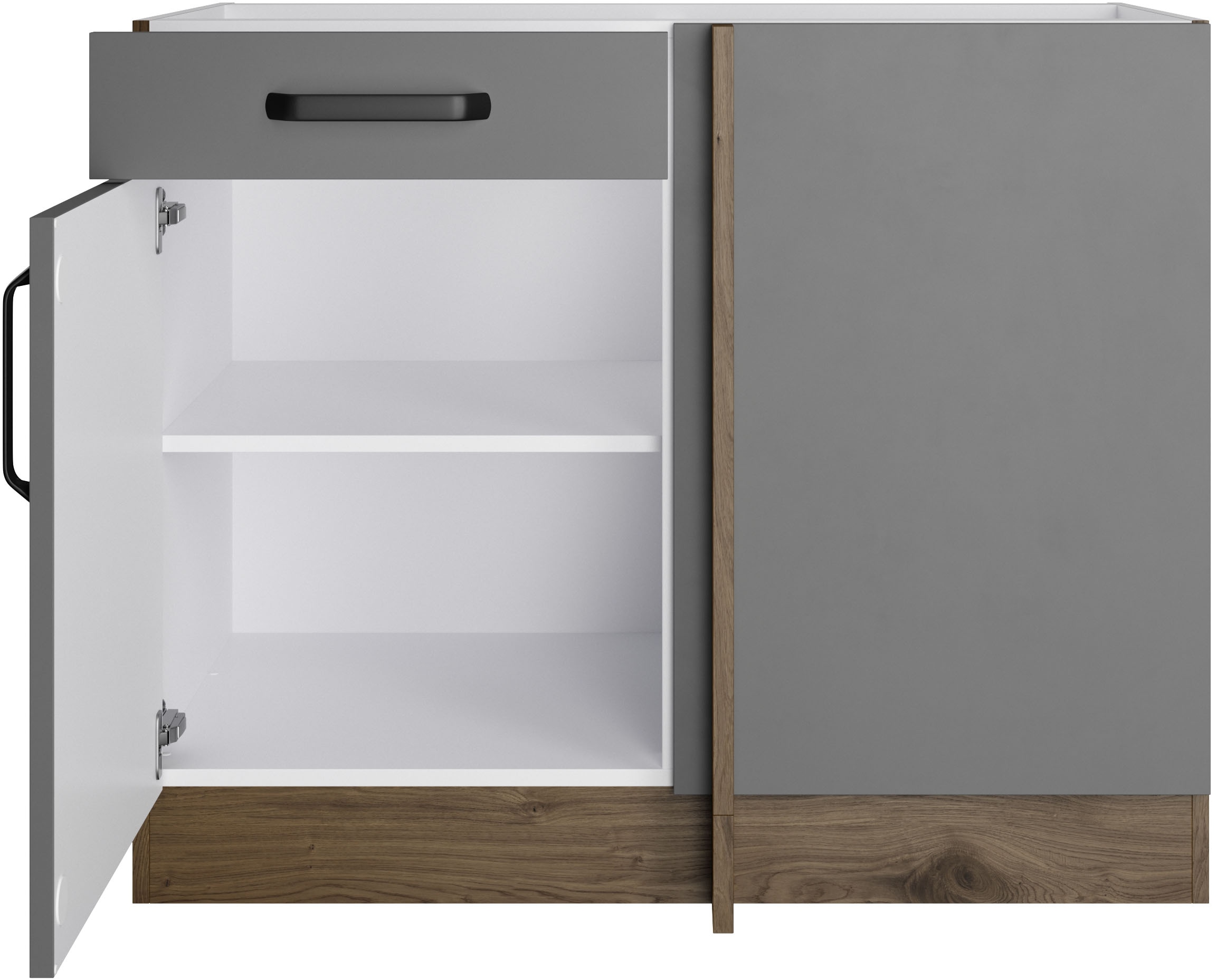 wiho Küchen Eckunterschrank »Elba«, Breite: 110 cm, mit Schubkasten und zusätzlichem Einlegeboden
