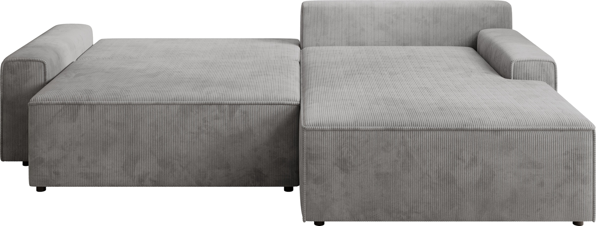 TRENDMANUFAKTUR Ecksofa »Challenge, Schlafsofa mit Bettkasten, Couch in L-Form, Breite 245 cm«, Recamiere beidseitig montierbar, auch in trendigem Cordstoff