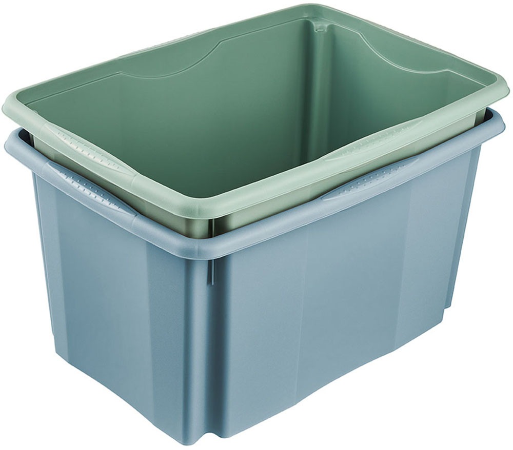 keeeper Aufbewahrungsbox »Emil, Box mit Deckel, 2er Set, 45 L, 55,5x40x30 cm« ineinander und aufeinander stapelbar