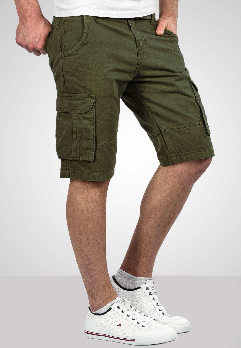 Alessandro Salvarini Cargoshorts »A. Salvarini Herren Designer Cargo Shorts Cargoshorts kurze Hose Gürtel AS037«