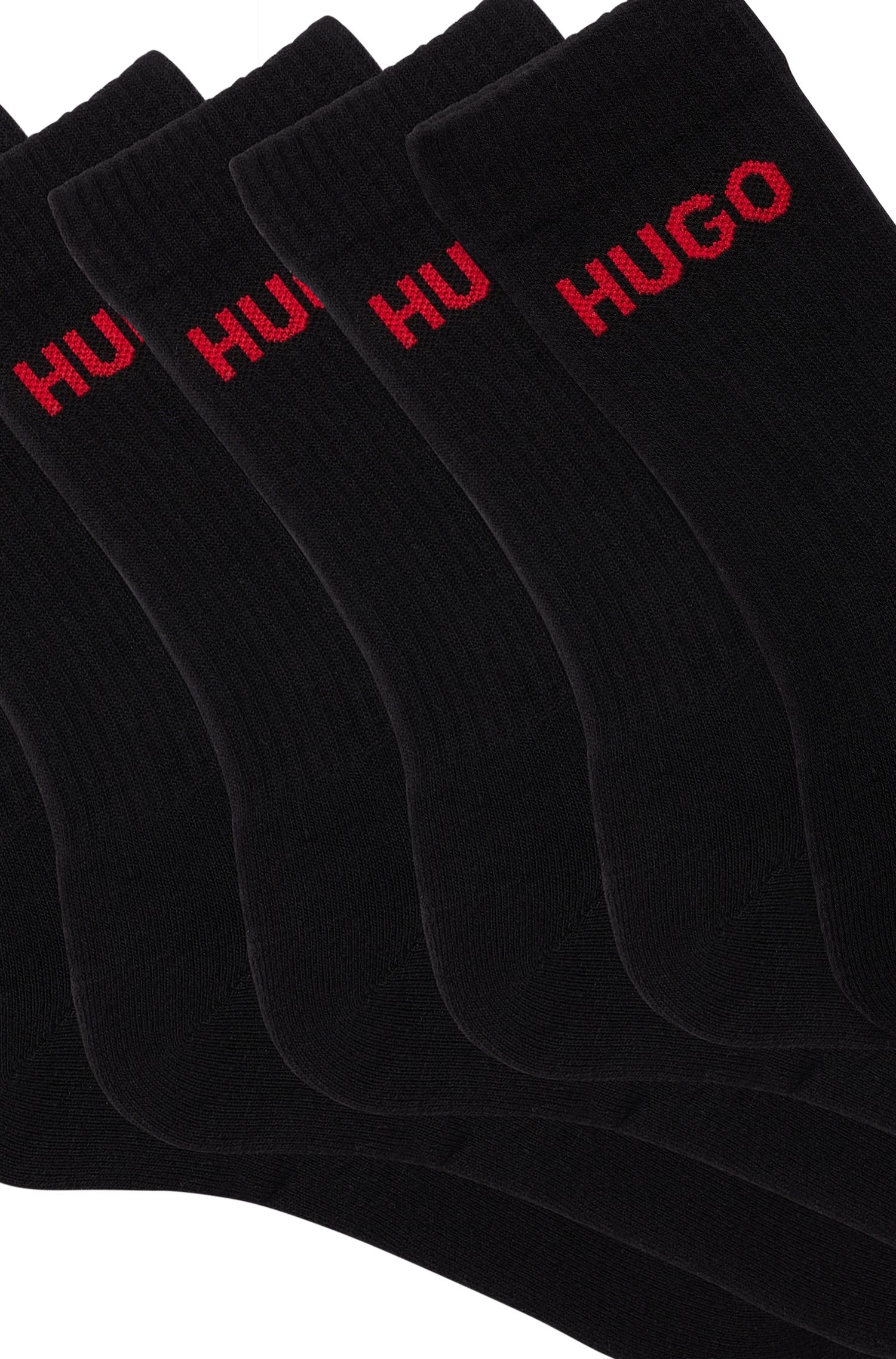 HUGO Underwear Socken »6P QS RIB LOGO CC«, (Packung, 6er Pack), mit eingestricktem HUGO Logo