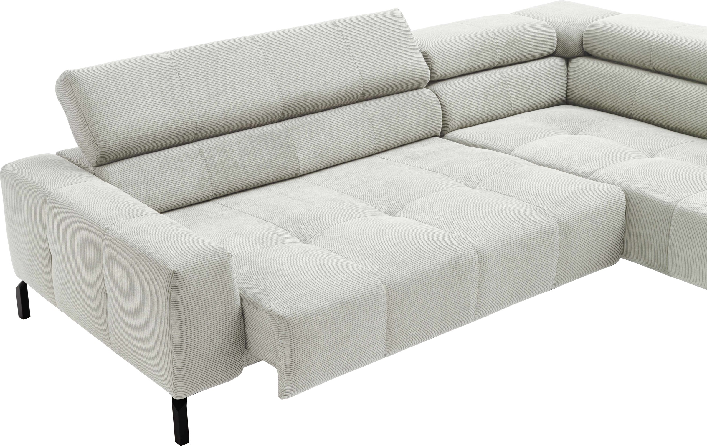 Places of Style Ecksofa »Cleveland, L-Form, incl. Kopfteilverstellung, Breite 276 cm«, wahlweise elektrischer Sitzvorzug