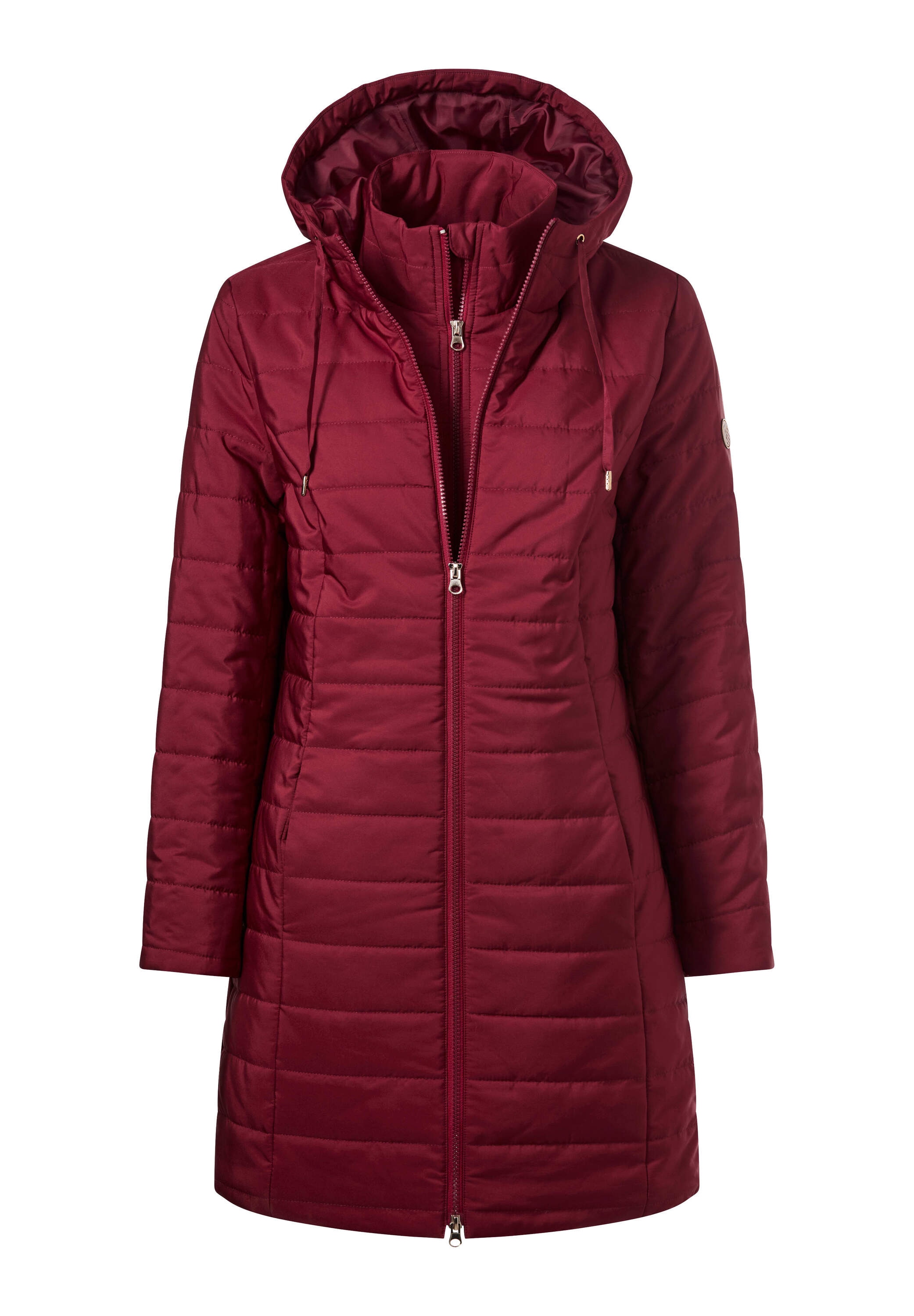 Sieh an! Steppjacke »Longjacke Longjacke in 2-in-1-Optik« mit Kapuze