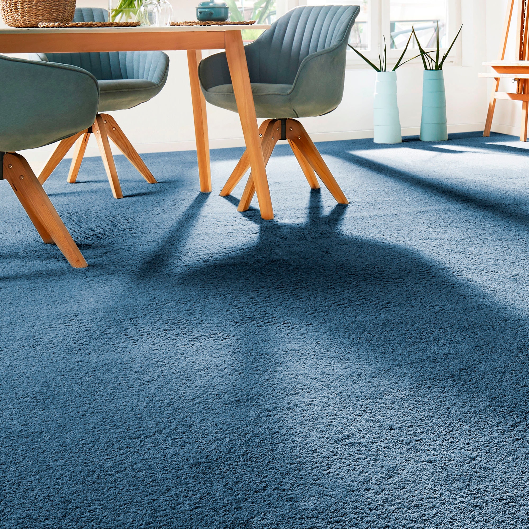 Andiamo Teppichboden »Sophie, Frisee-Velours, Made in Netherlands«, rechteckig, 4,5 mm Höhe, Uni Farben, Breite 400 cm oder 500 cm, strapazierfähig & pflegeleicht