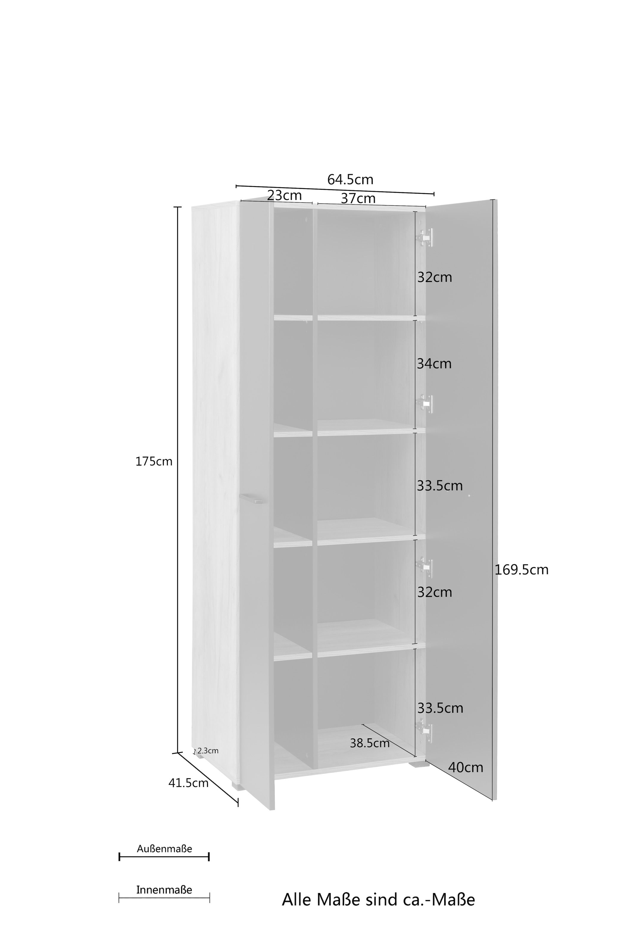 OTTO Aktenschrank im Places »Moid«, 174,5 cm, Shop Online moderner mit Türen of Style Mehrzweckschrank Höhe