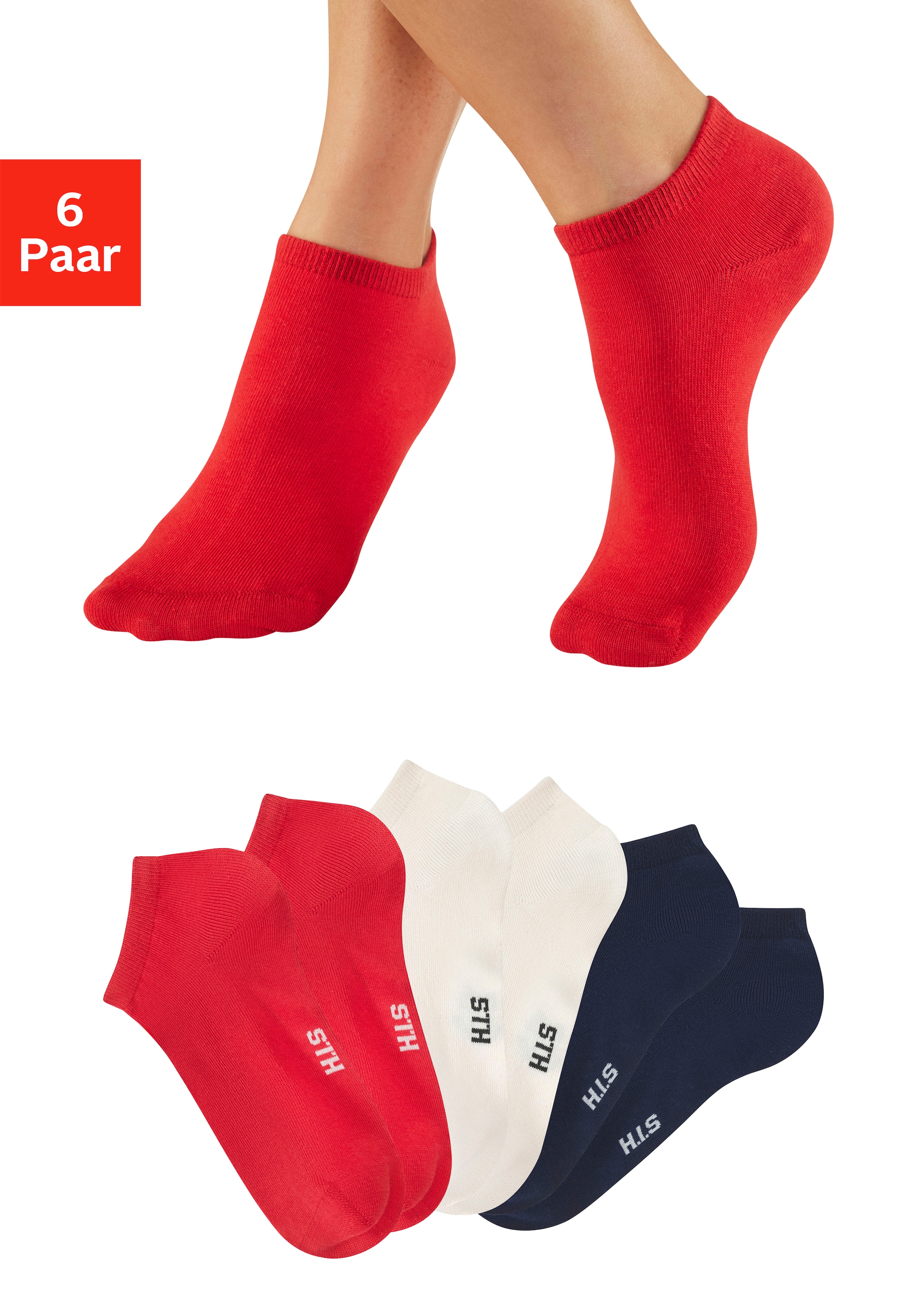 H.I.S Sneakersocken Packung, 6 Paar tlg. mit Maritimen Design
