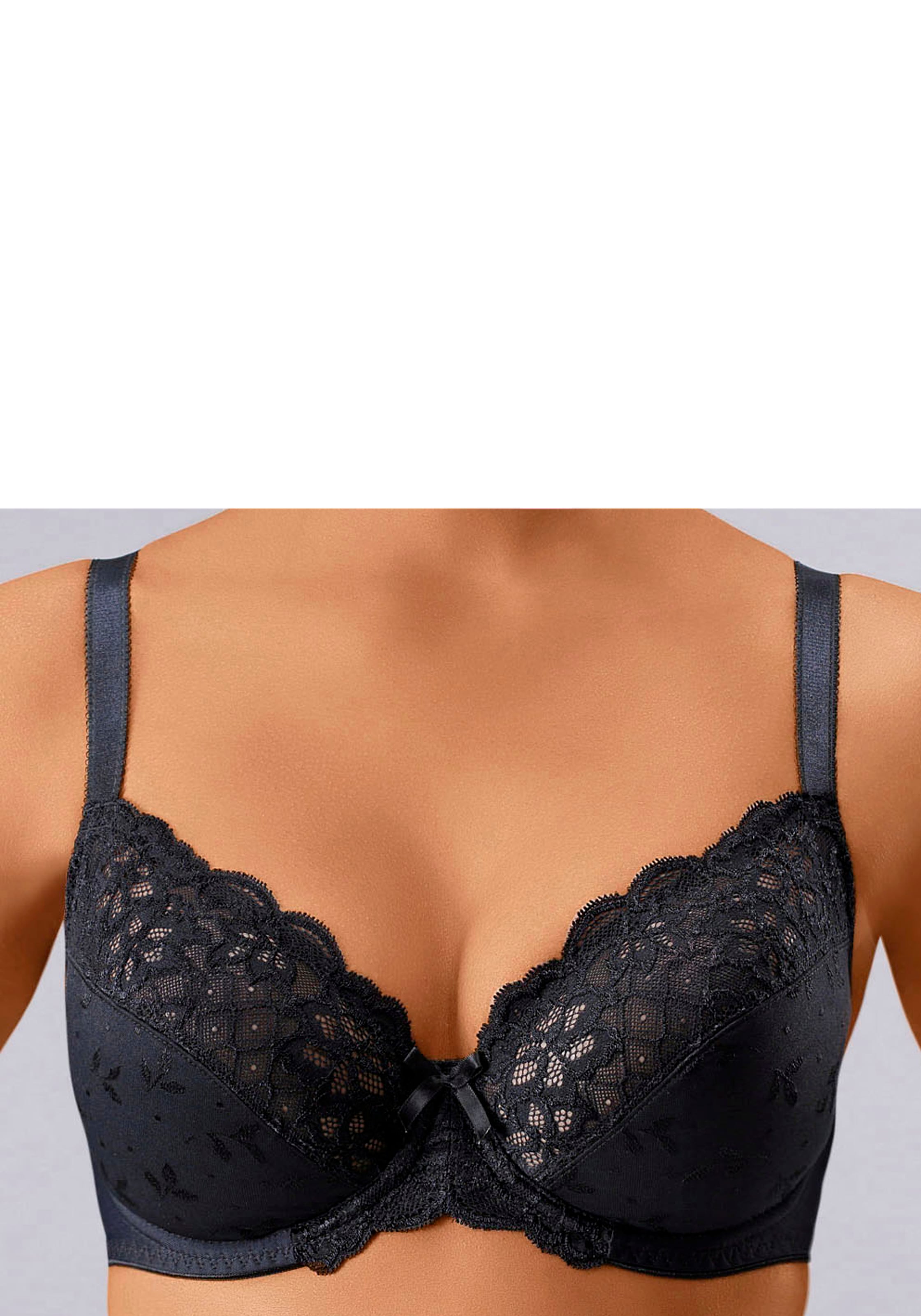 petite fleur Bügel-BH Packung, 2 Stück,  mit elastischer Spitze, Dessous – ideal für große Größen