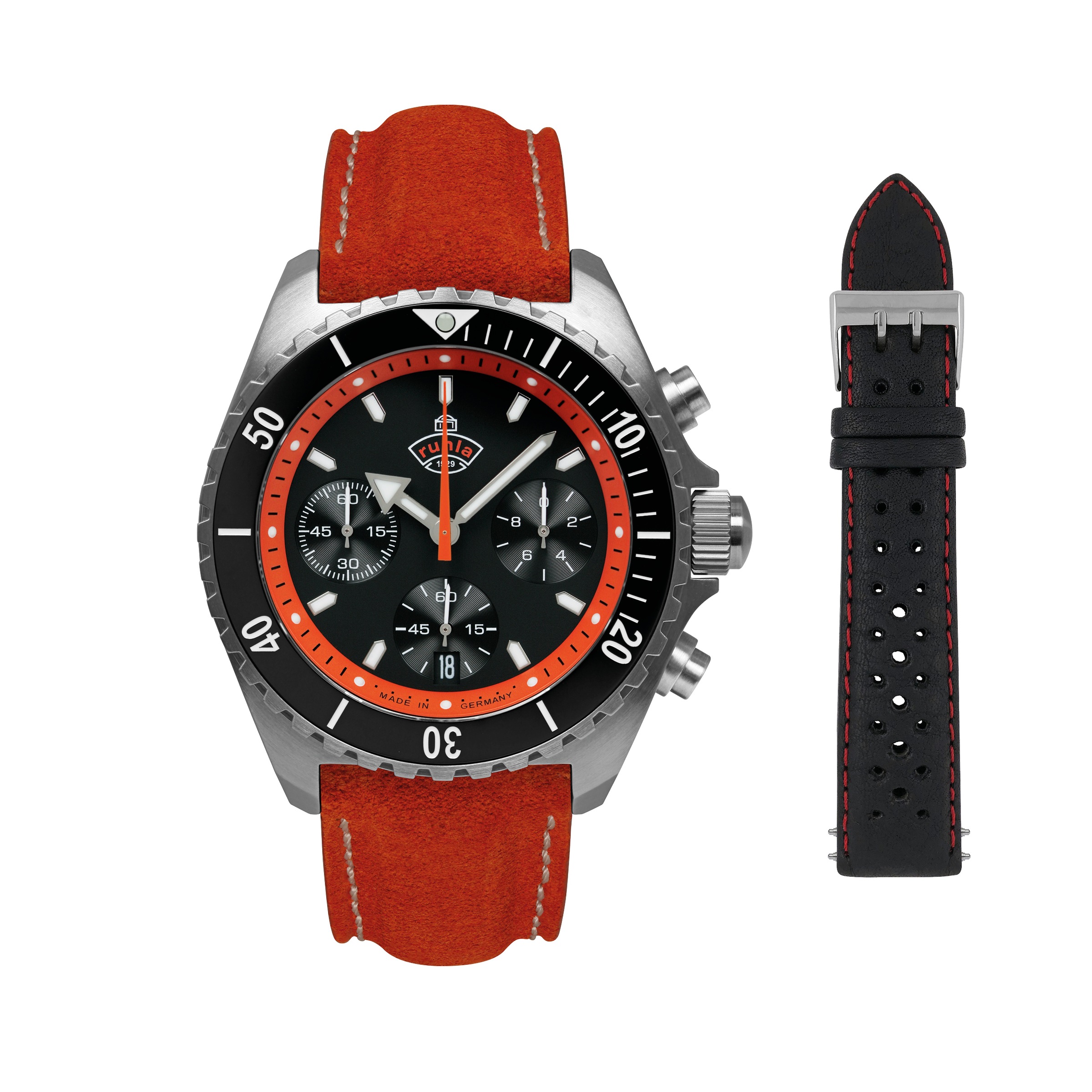 ruhla Chronograph »Glasbach Cup« Quarzuhr, Herrenuhr, Datum, Stoppfunktion, Saphirglas, Made in Germany