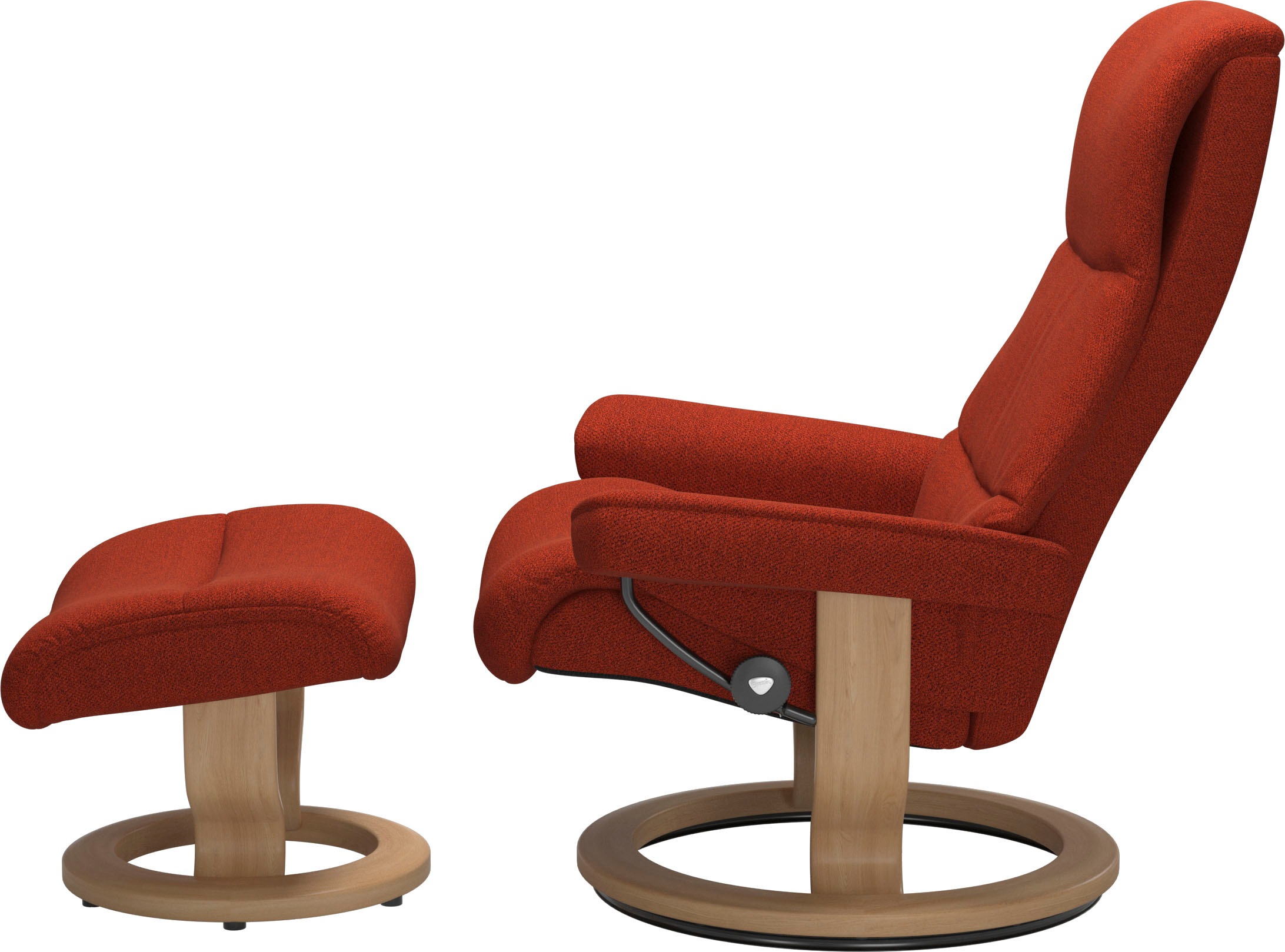 Stressless® Relaxsessel »View«, (Set, Relaxsessel mit Hocker), mit Classic Base, Größe M,Gestell Eiche