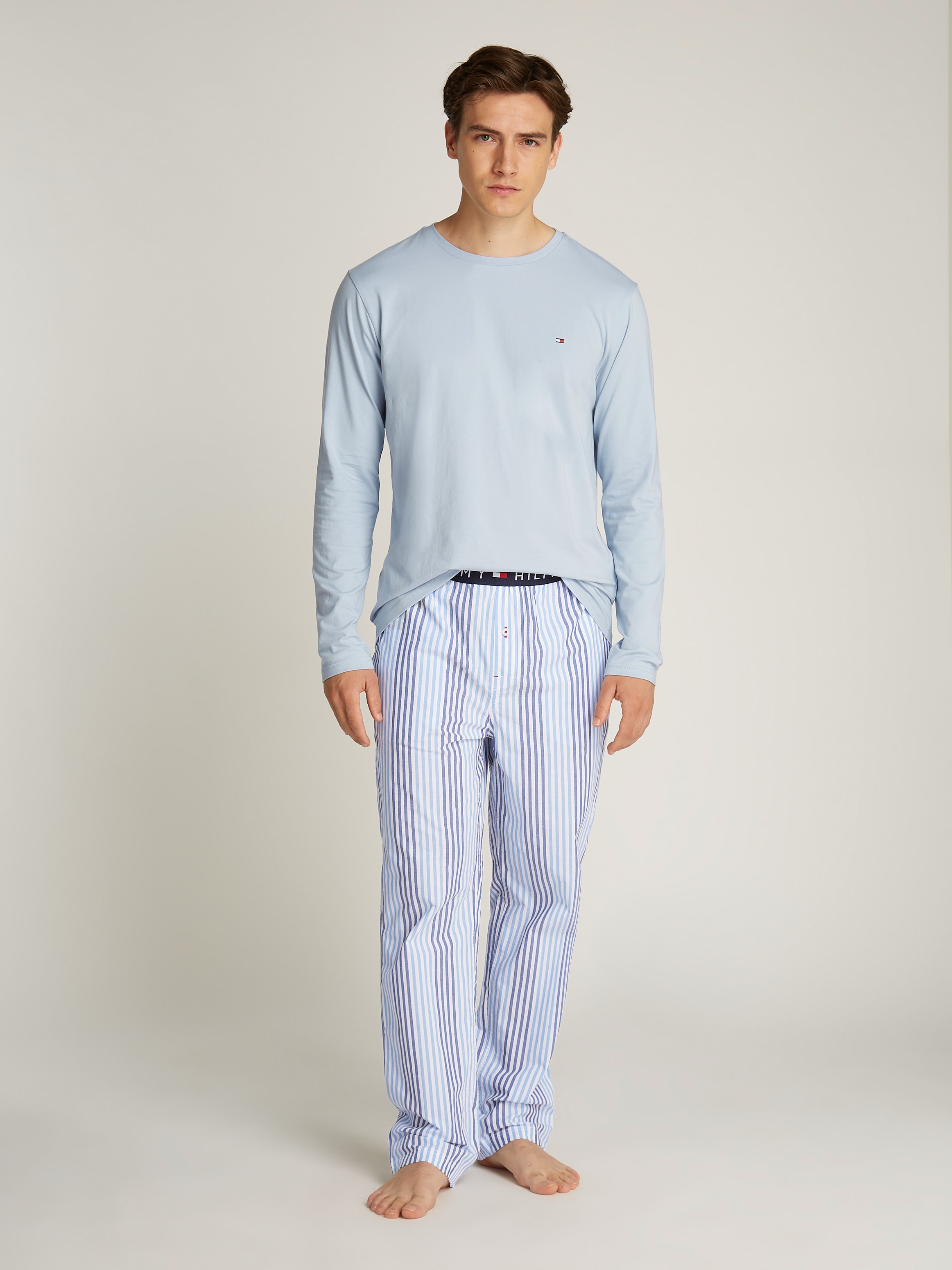 Tommy Hilfiger Underwear Pyjama »LS PANT WOVEN SET PRINT«, (Set, 2 tlg., 2er), mit Streifenmuster