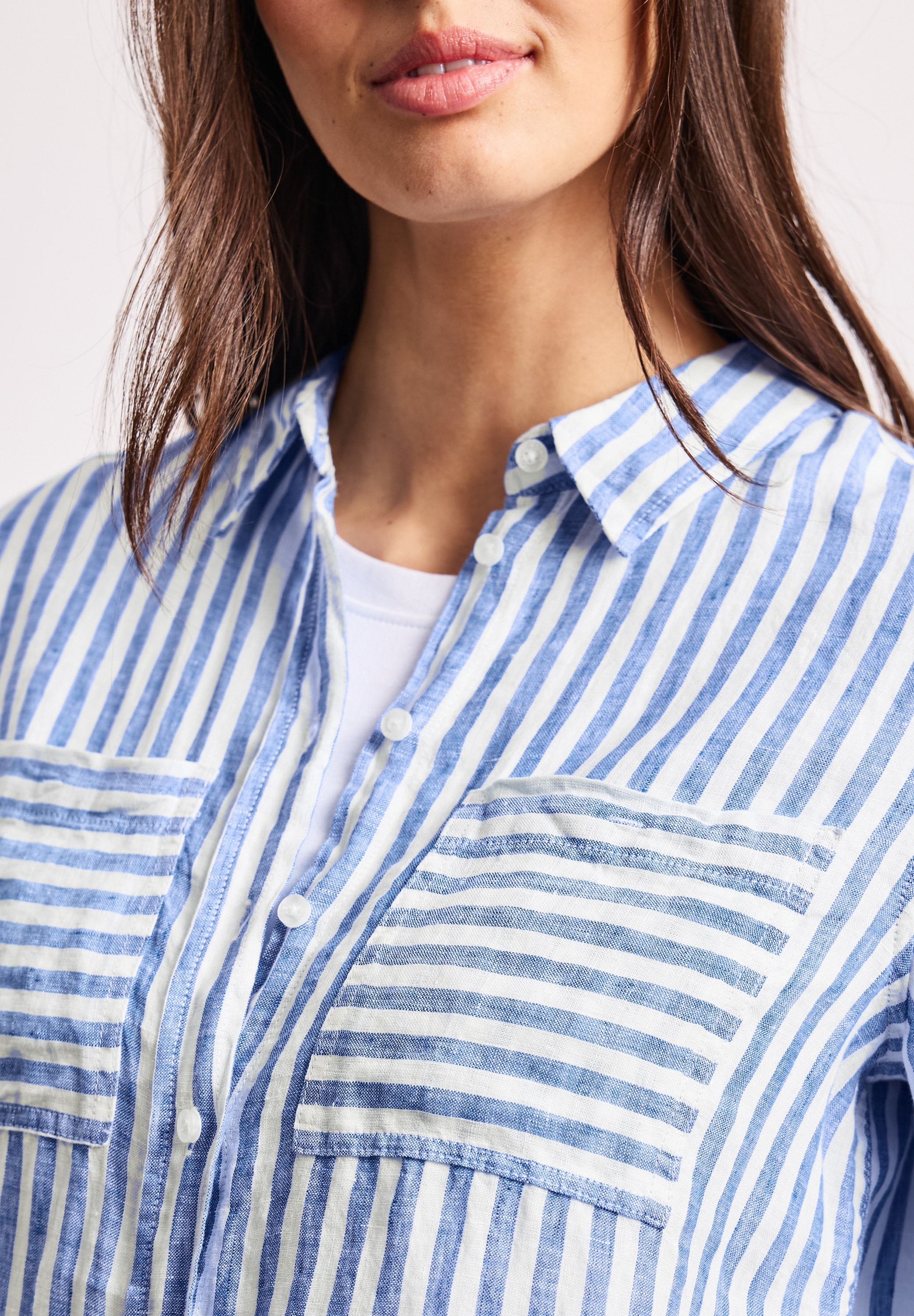 STREET ONE Hemdbluse mit Streifen Muster