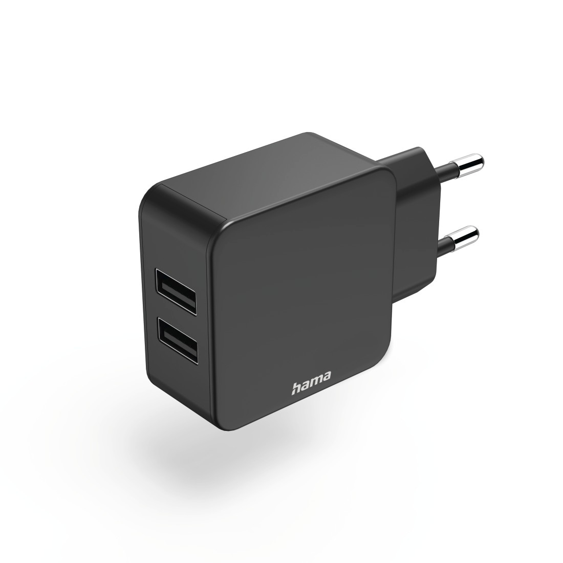 Hama USB-Ladegerät »Ladegerät für Smartphone, Tablet, universal, 2x USB-A, 12W, Schwarz«, (1 St.)
