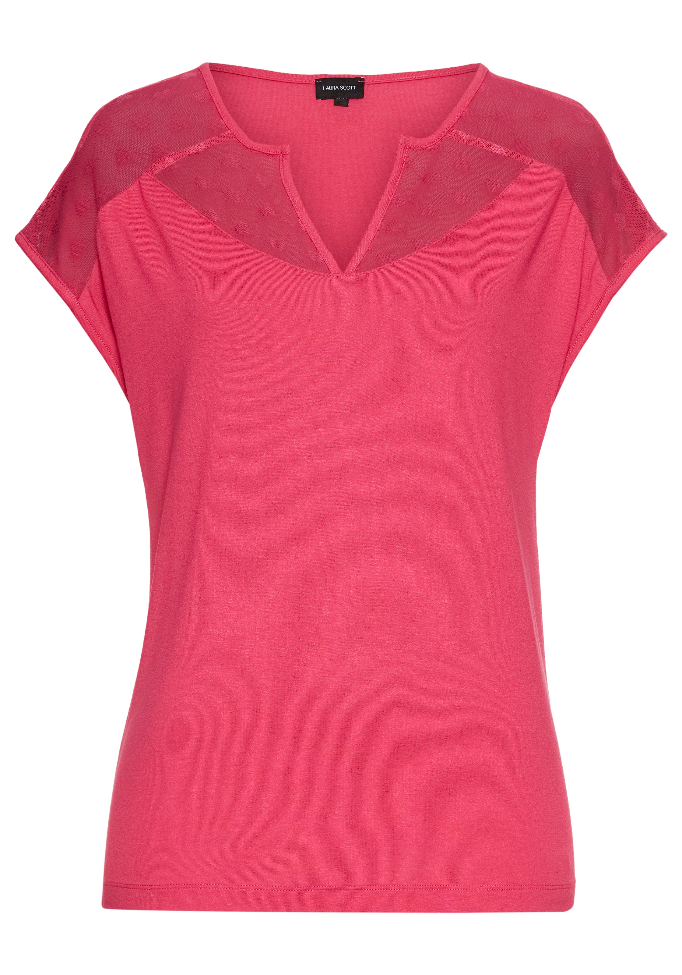 Laura Scott Spitzenshirt, mit hübschem Mesheinsatz