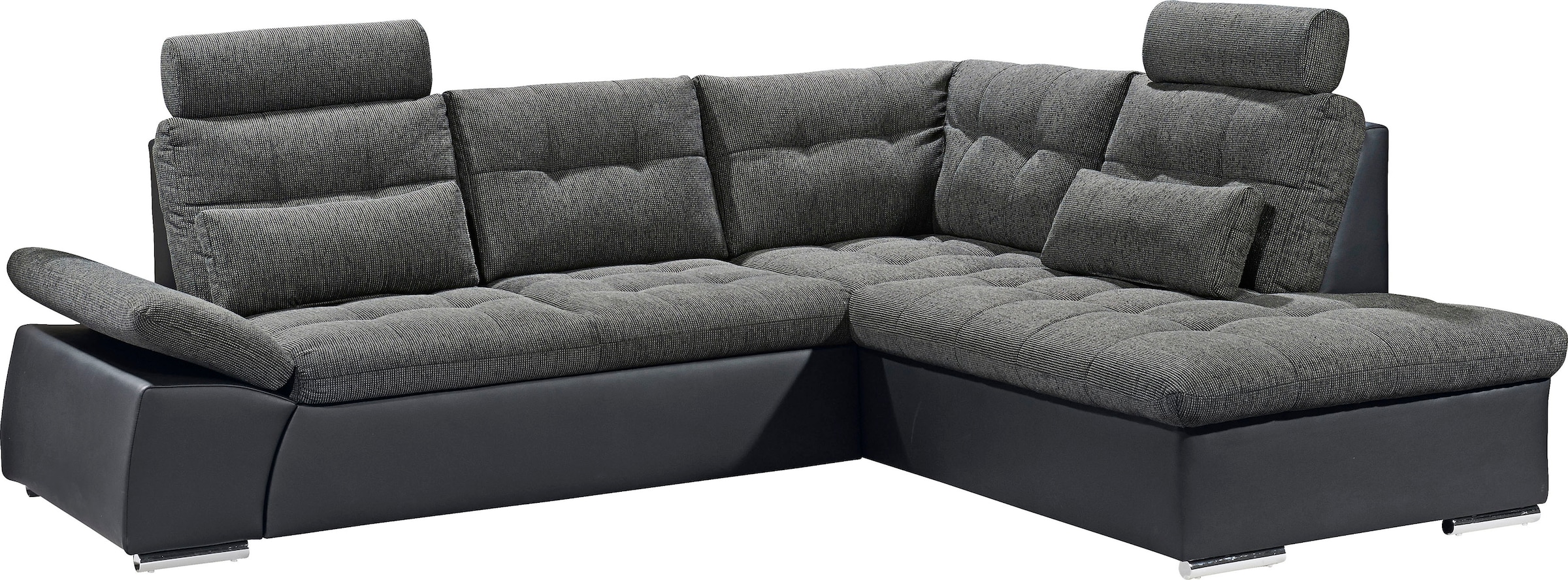 ED EXCITING DESIGN Ecksofa »Jakarta«, mit Bettfunktion, Kopfstützen, Nierenkissen etc.